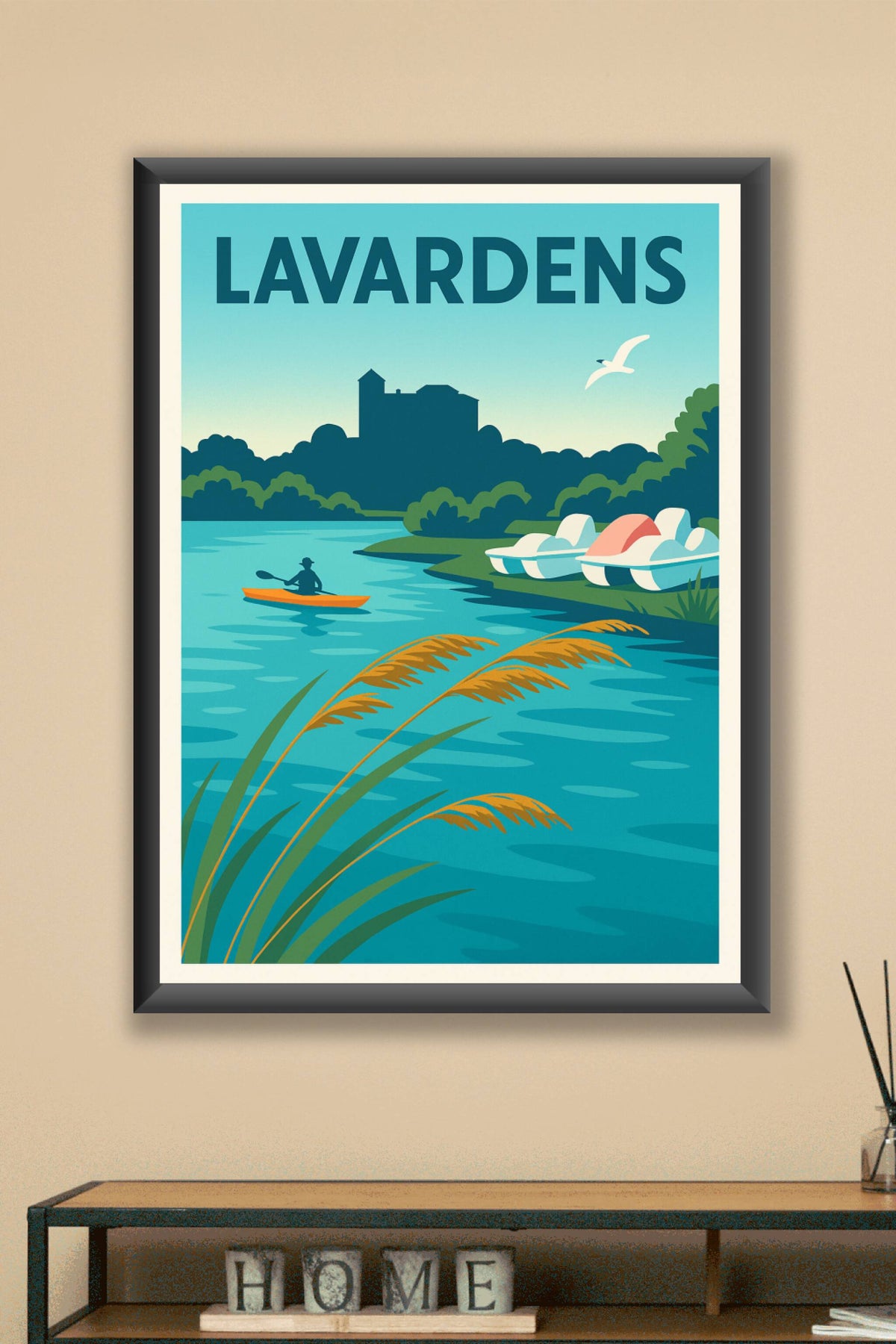 Affiche Lavardens — Évasion paisible au fil de l'eau · poster d'art de Lavardens