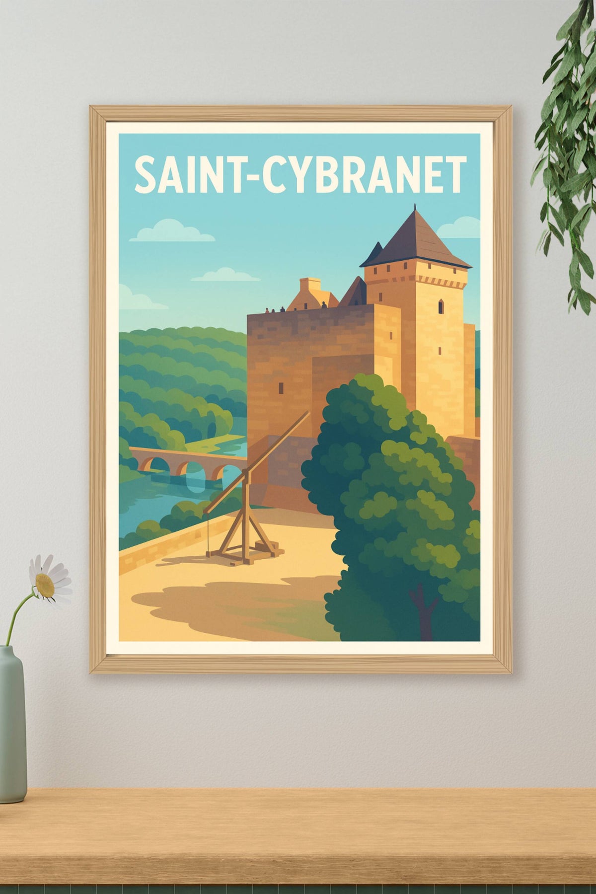 Affiche Saint-Cybranet — Charme médiéval au cœur de la vallée · poster d'art de Saint-Cybranet