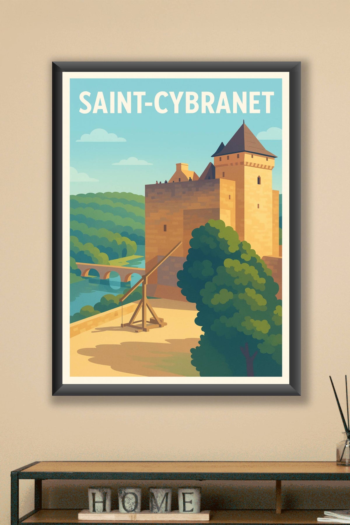 Affiche Saint-Cybranet — Charme médiéval au cœur de la vallée · poster d'art de Saint-Cybranet