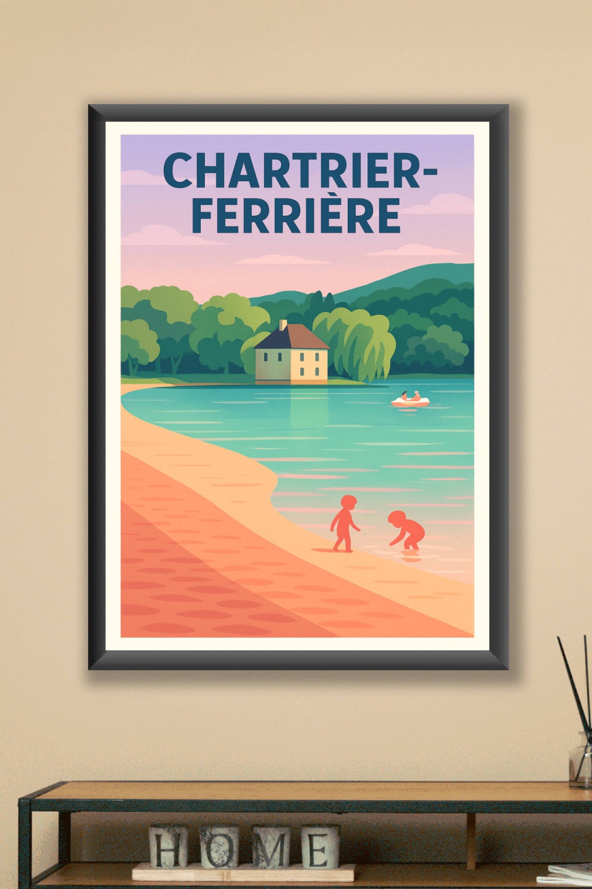 Affiche Chartier-Ferrière — Sérénité au bord de l'eau · poster d'art de Chartier-Ferrière