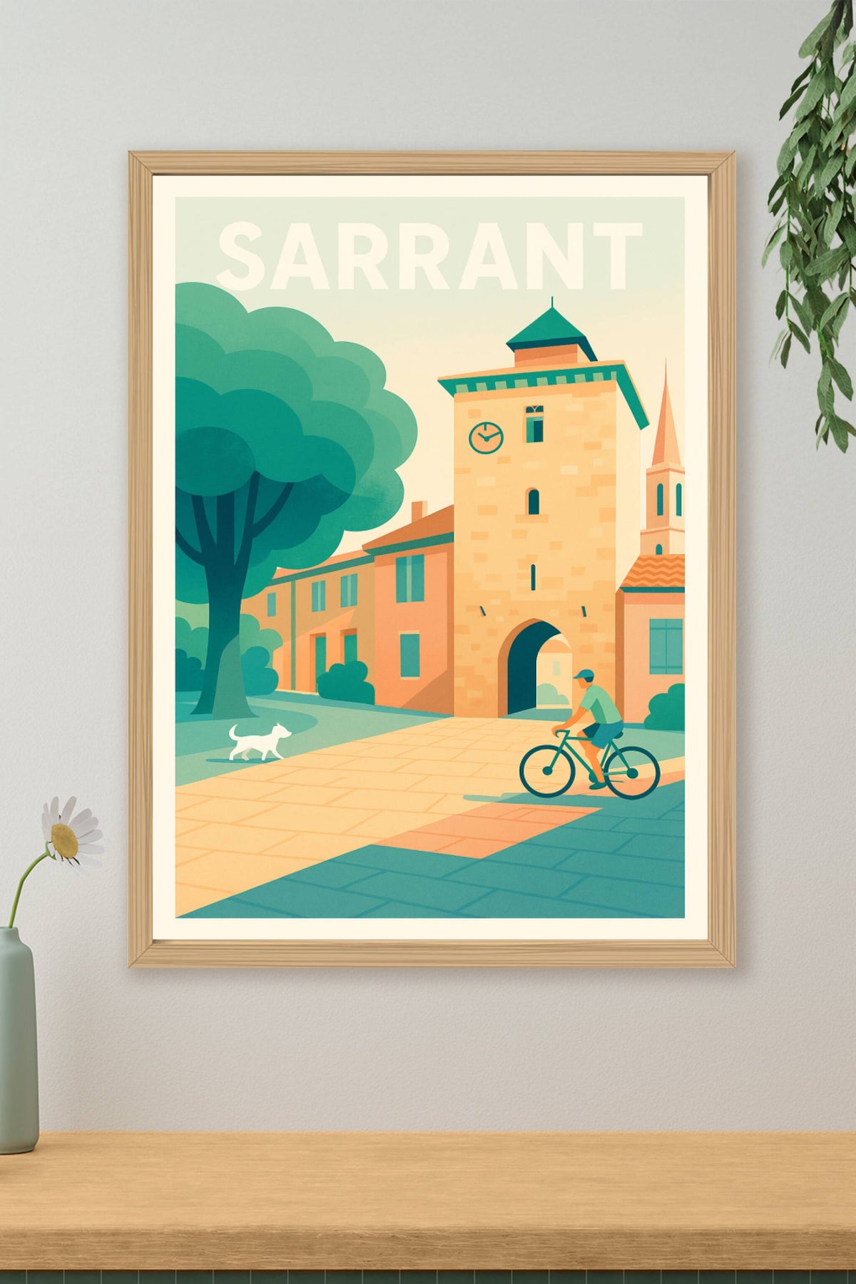 Affiche Sarrant — Charme et douceur d'une bastide gasconne · poster d'art de Sarrant