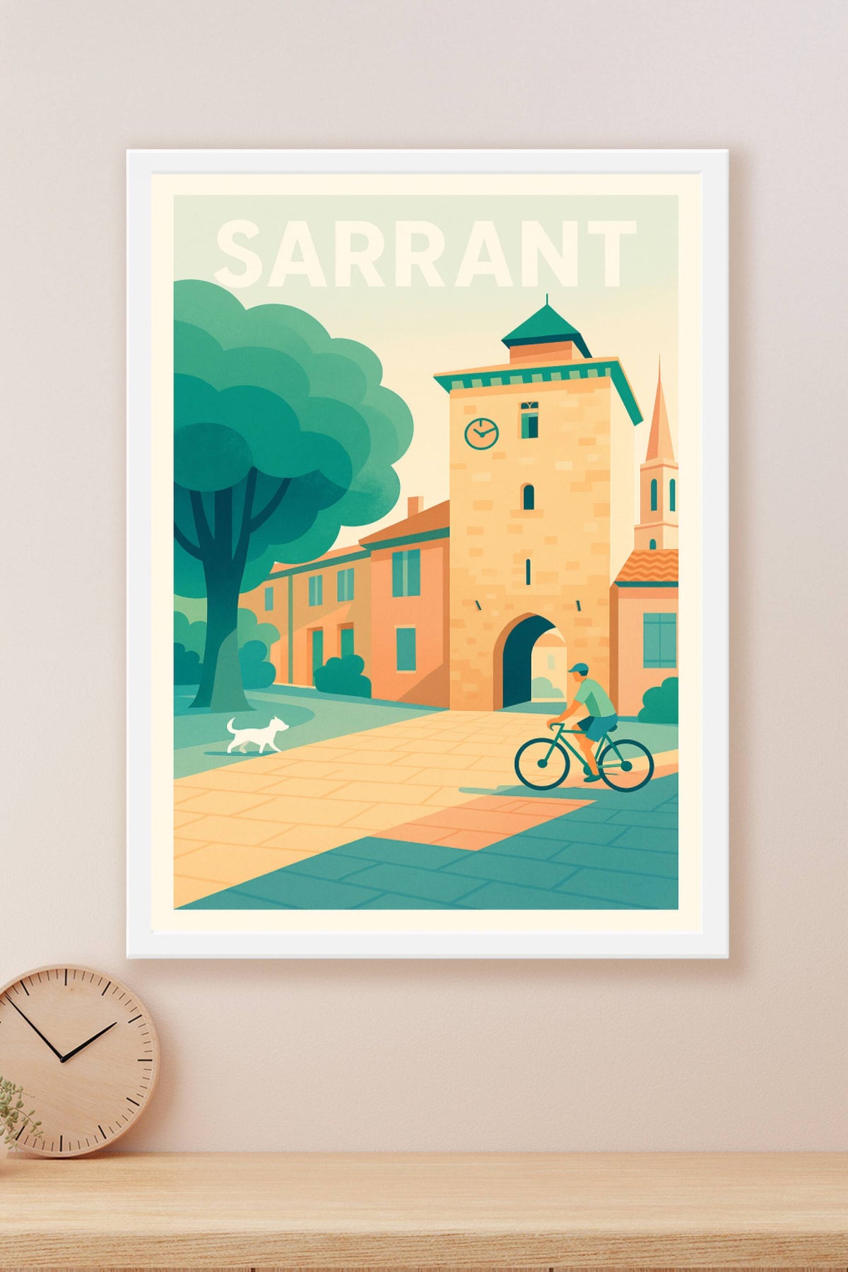 Affiche Sarrant — Charme et douceur d'une bastide gasconne · poster d'art de Sarrant