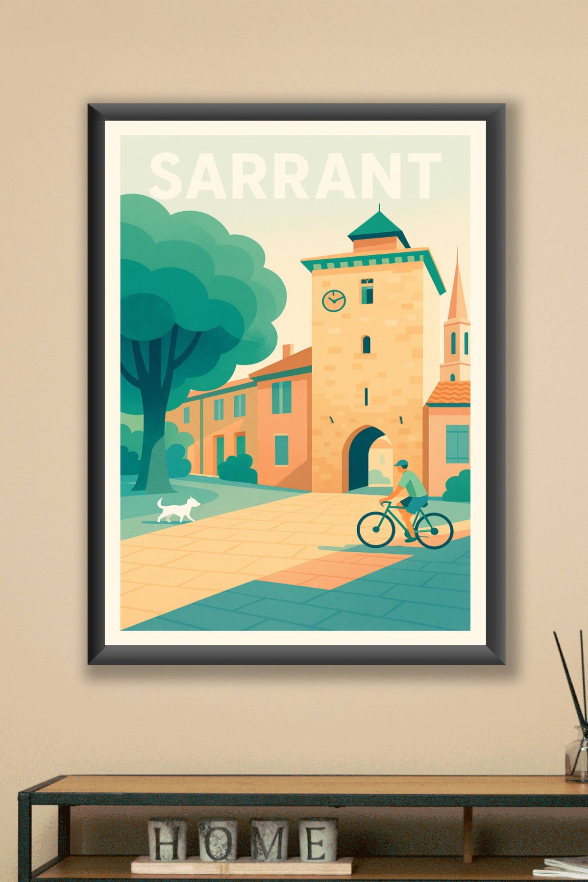 Affiche Sarrant — Charme et douceur d'une bastide gasconne · poster d'art de Sarrant