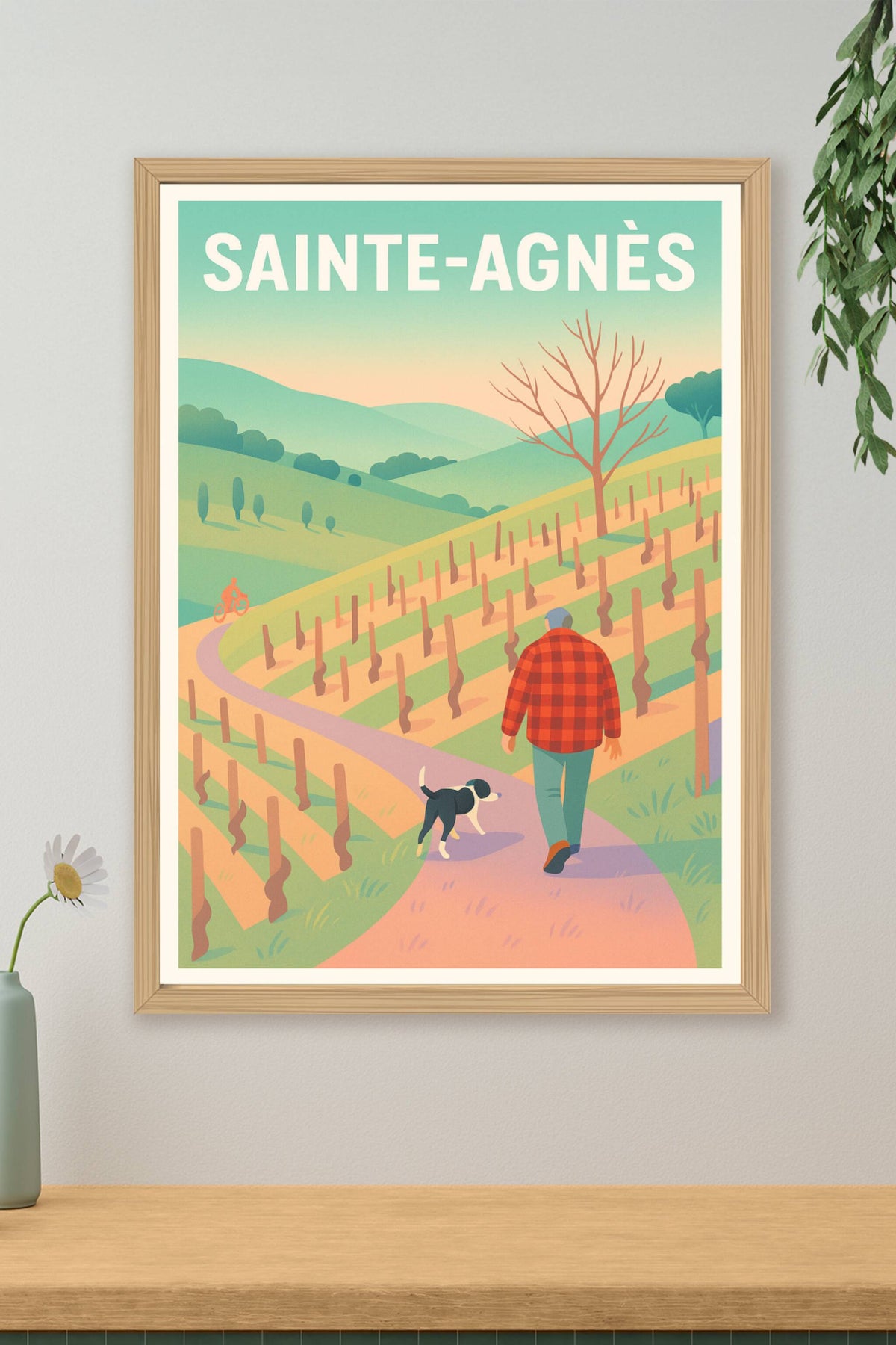 Affiche Sainte-Agnès — Balade paisible au cœur des vignobles · poster d'art de Sainte-Agnès