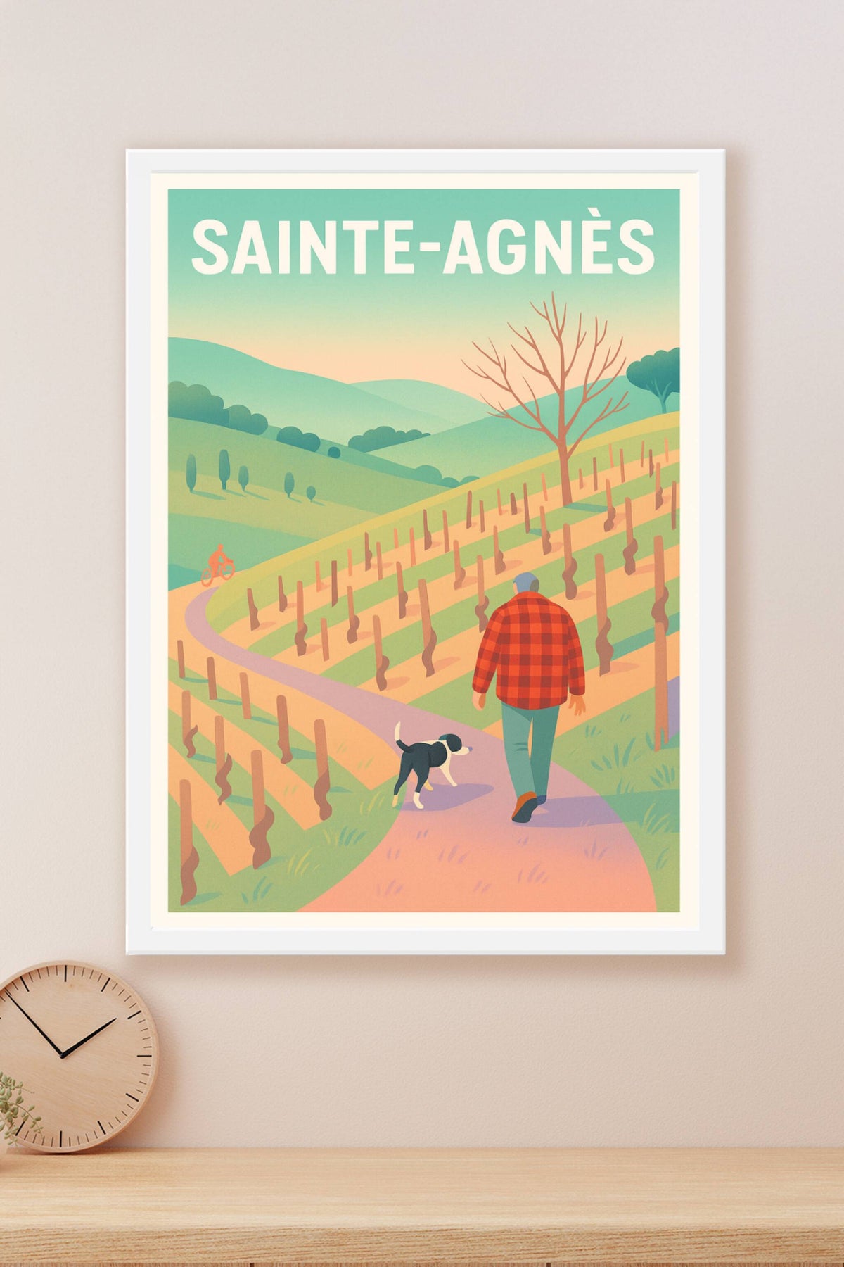 Affiche Sainte-Agnès — Balade paisible au cœur des vignobles · poster d'art de Sainte-Agnès