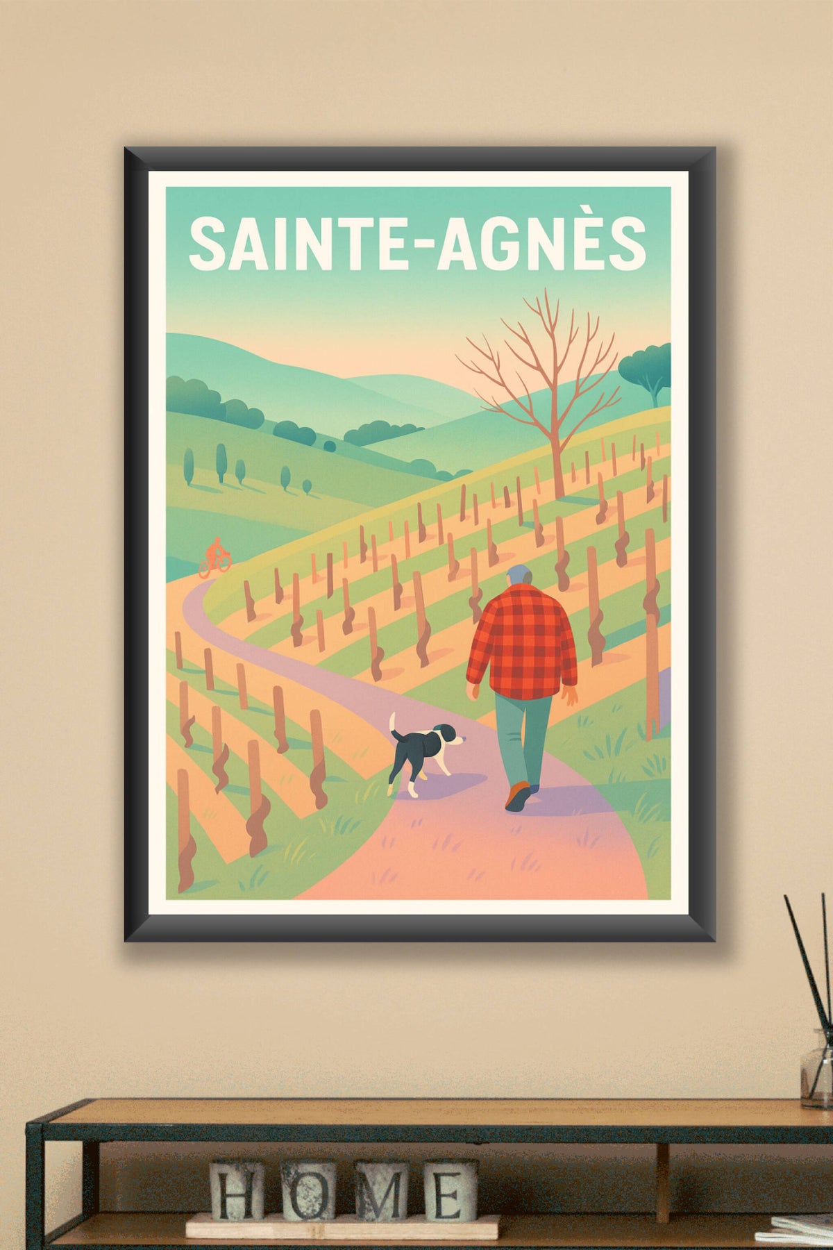 Affiche Sainte-Agnès — Balade paisible au cœur des vignobles · poster d'art de Sainte-Agnès