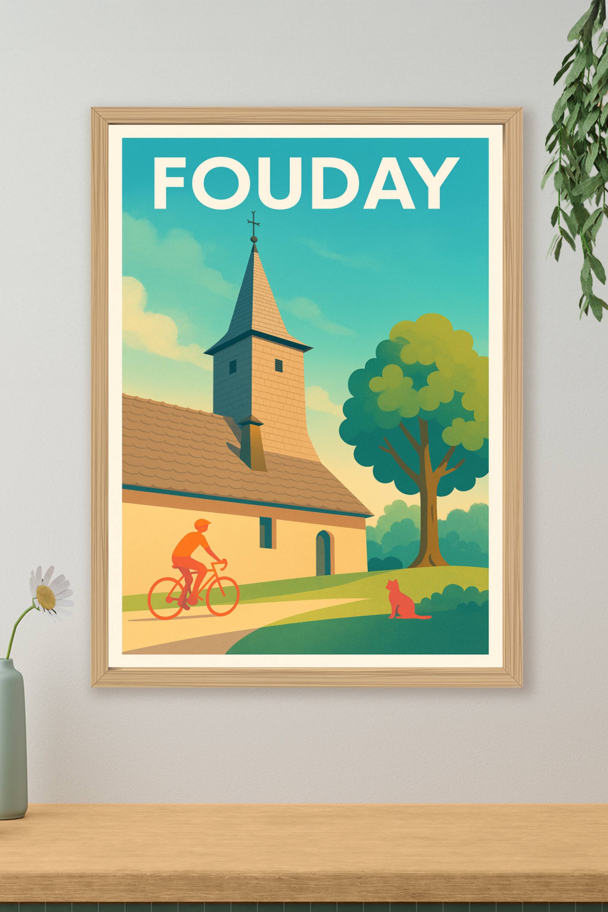 Affiche Fouday — La sérénité au village · poster d'art de Fouday