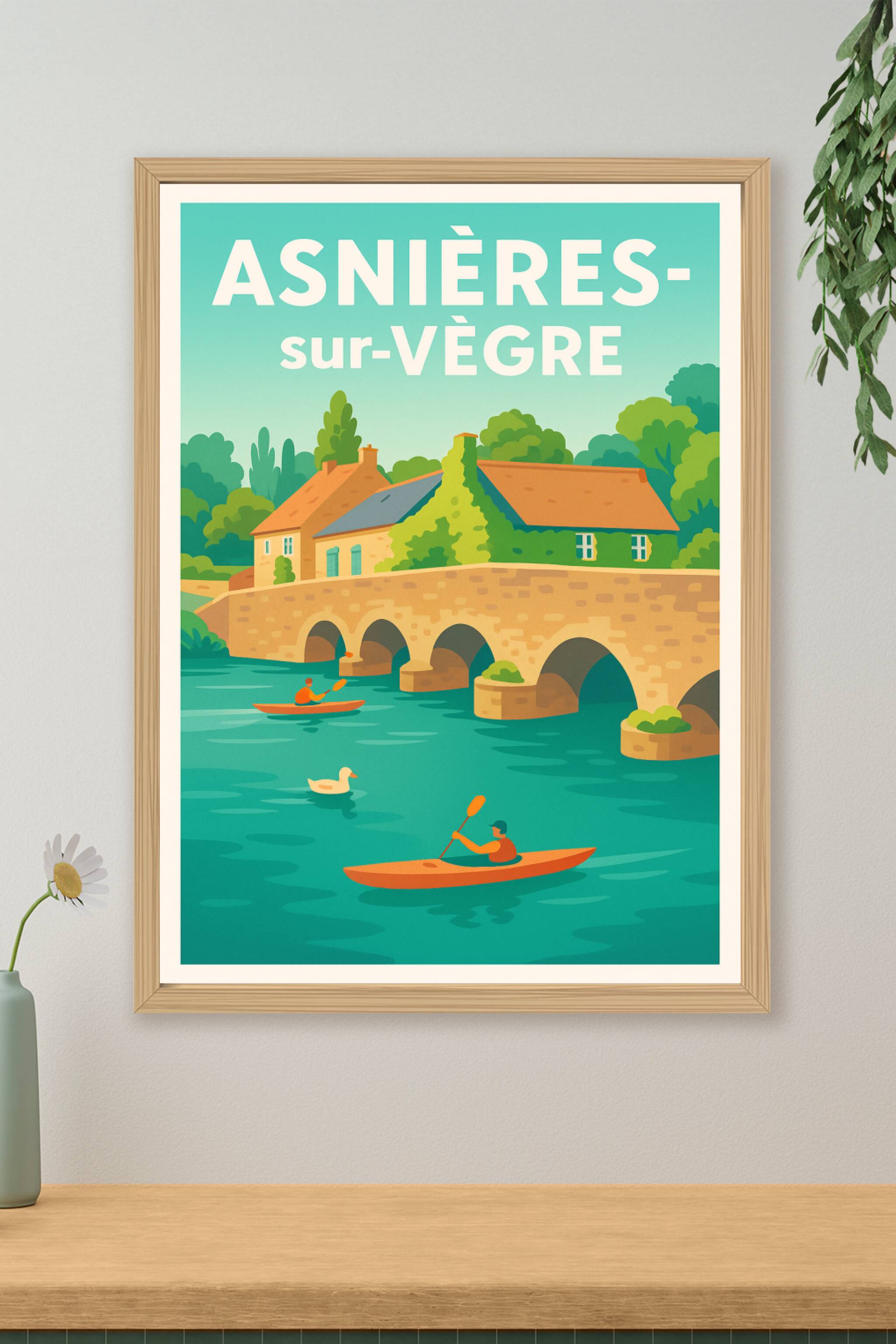 Affiche de Asnières-sur-Vègre - Douceur et Nature au Fil de l'Eau