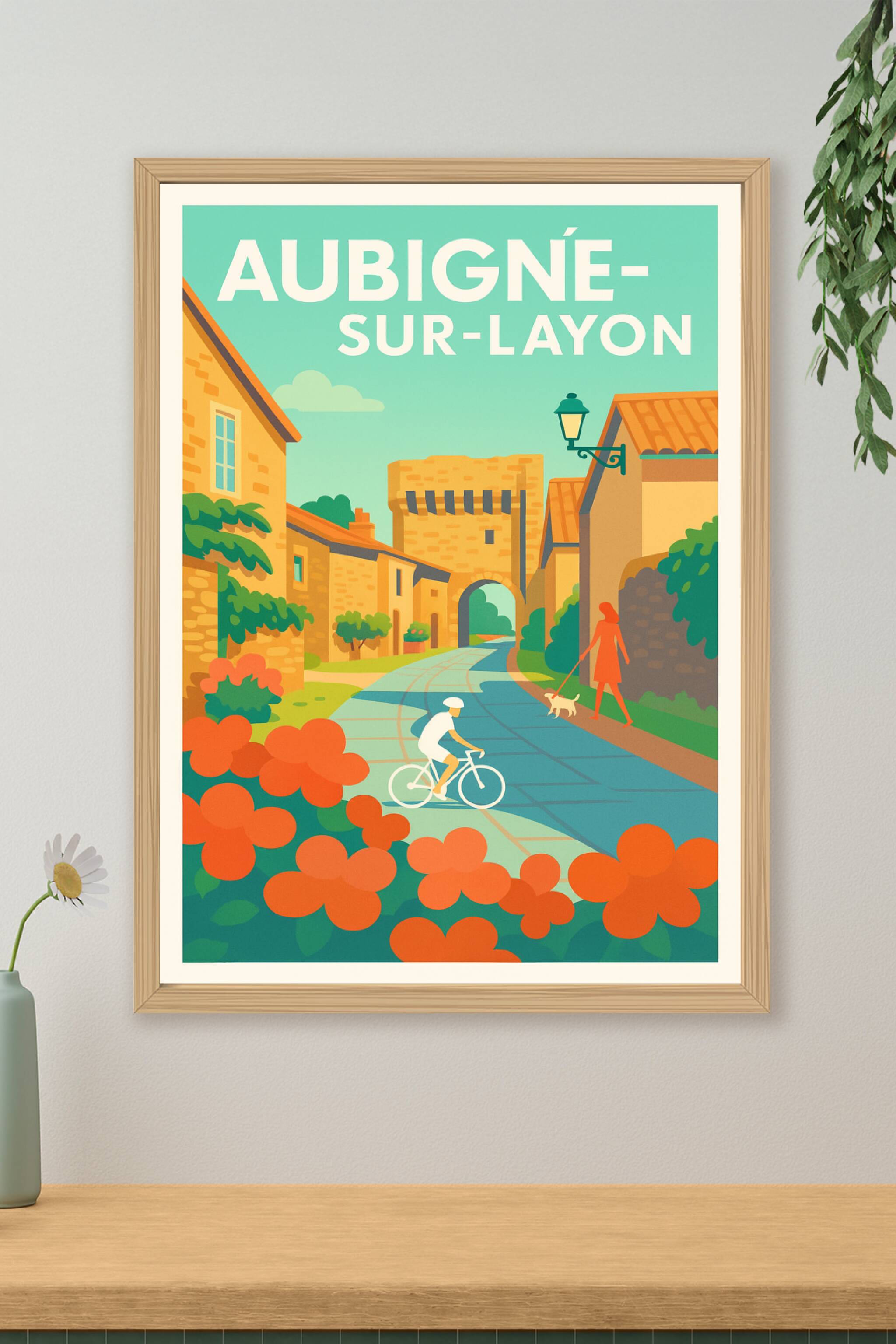 Affiche de Aubigné-sur-Layon - L'élégance paisible d'un village ensoleillé