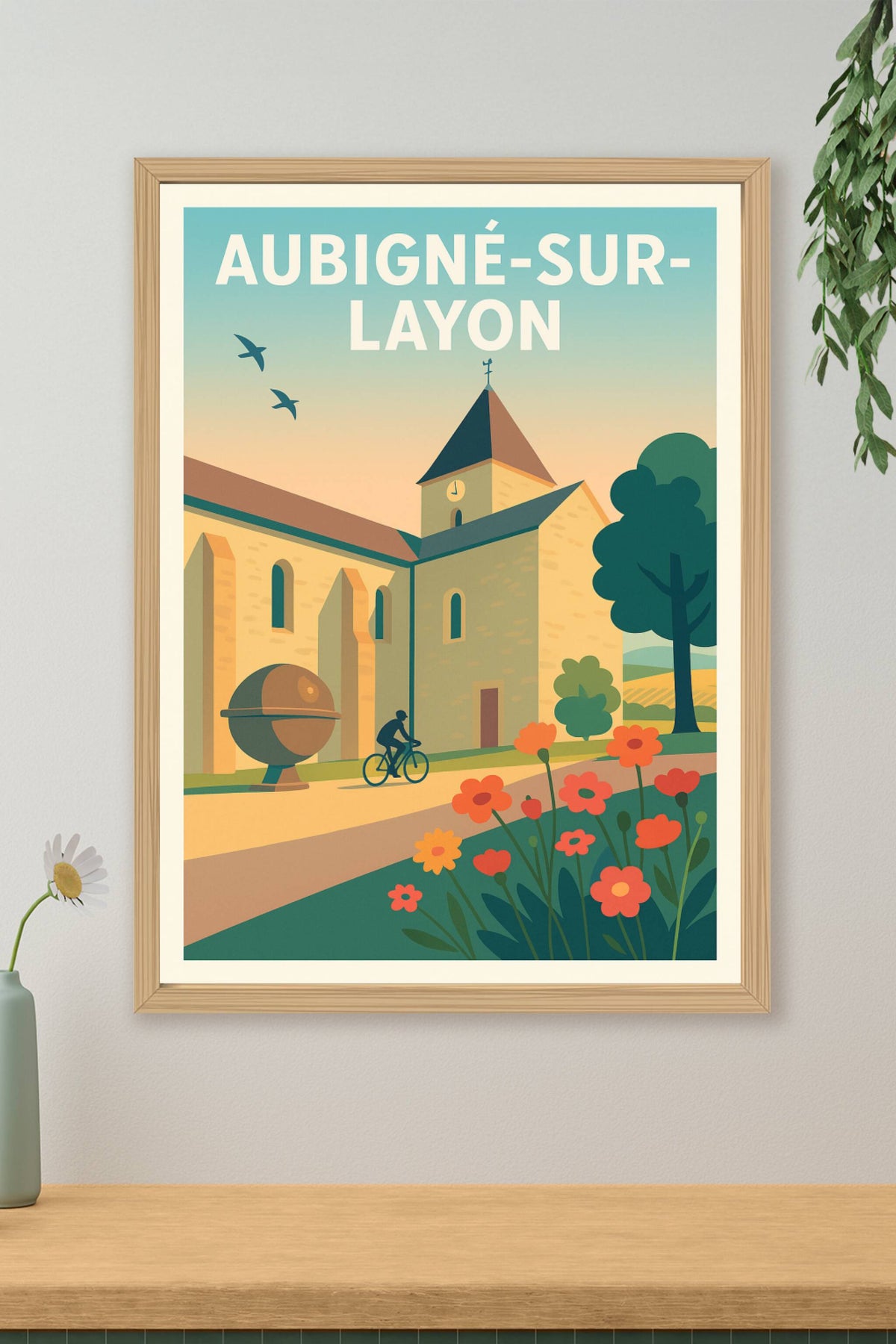 Affiche Aubigné-sur-Layon — Charme bucolique au cœur du vignoble · poster d'art de Aubigné-sur-Layon