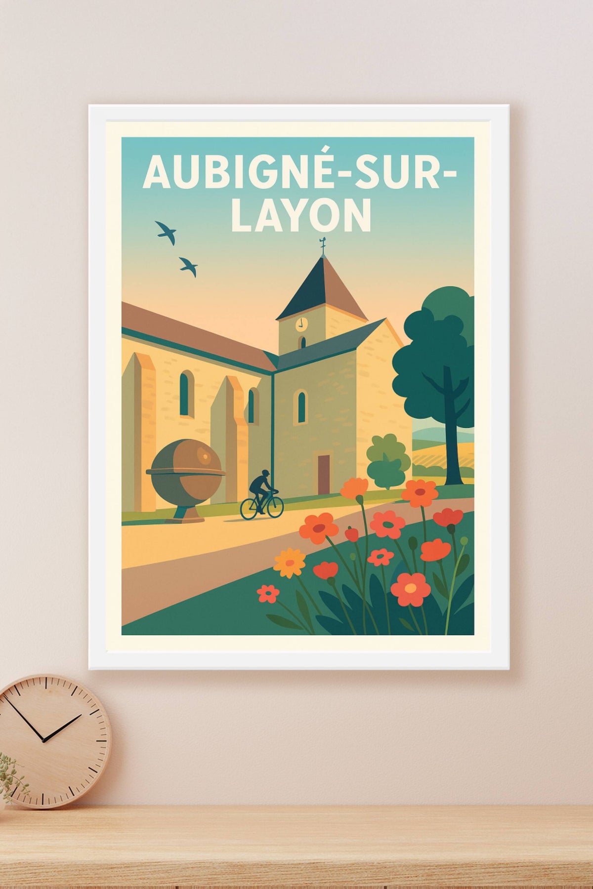 Affiche Aubigné-sur-Layon — Charme bucolique au cœur du vignoble · poster d'art de Aubigné-sur-Layon