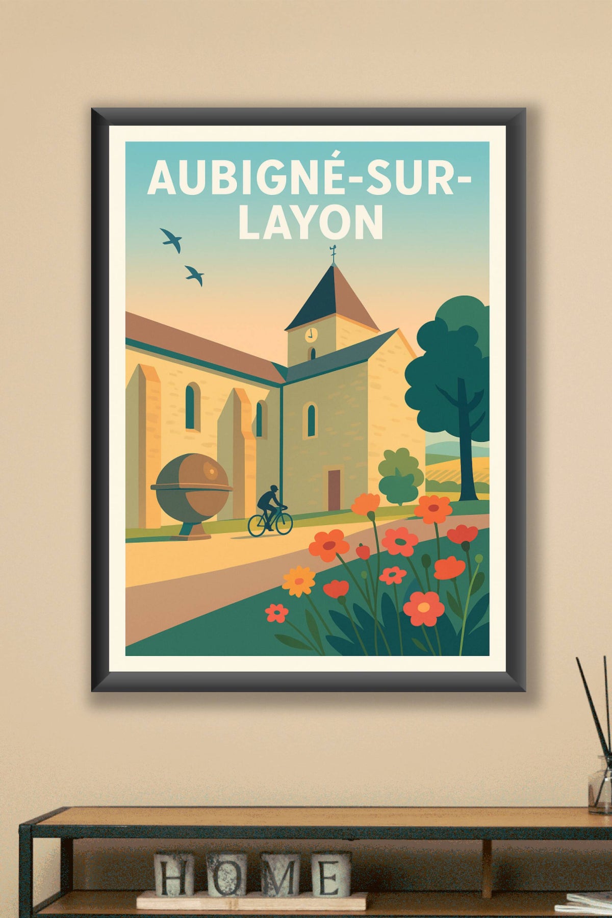 Affiche Aubigné-sur-Layon — Charme bucolique au cœur du vignoble · poster d'art de Aubigné-sur-Layon