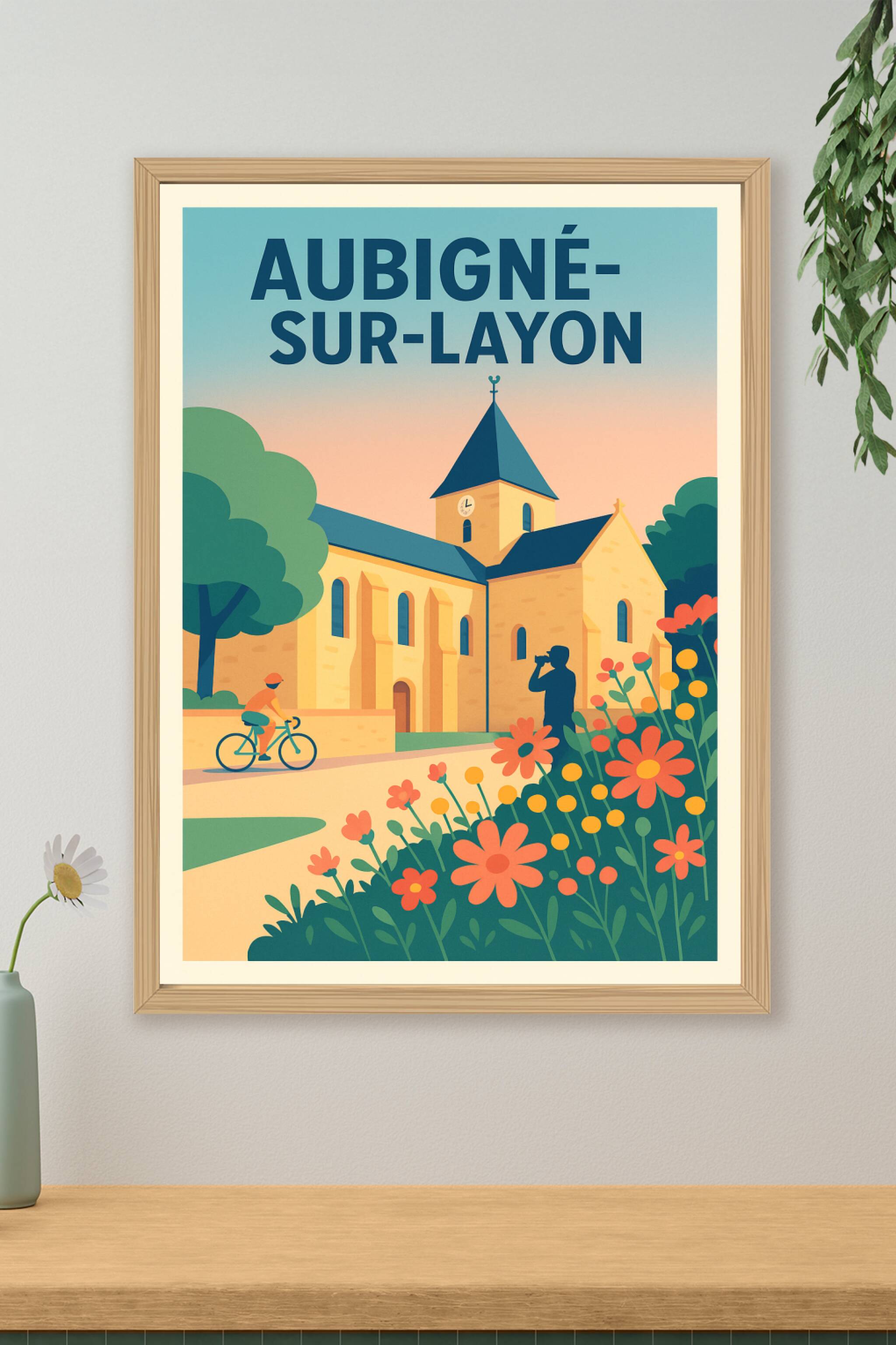 Affiche de Aubigné-sur-Layon - Charme paisible et nature florale