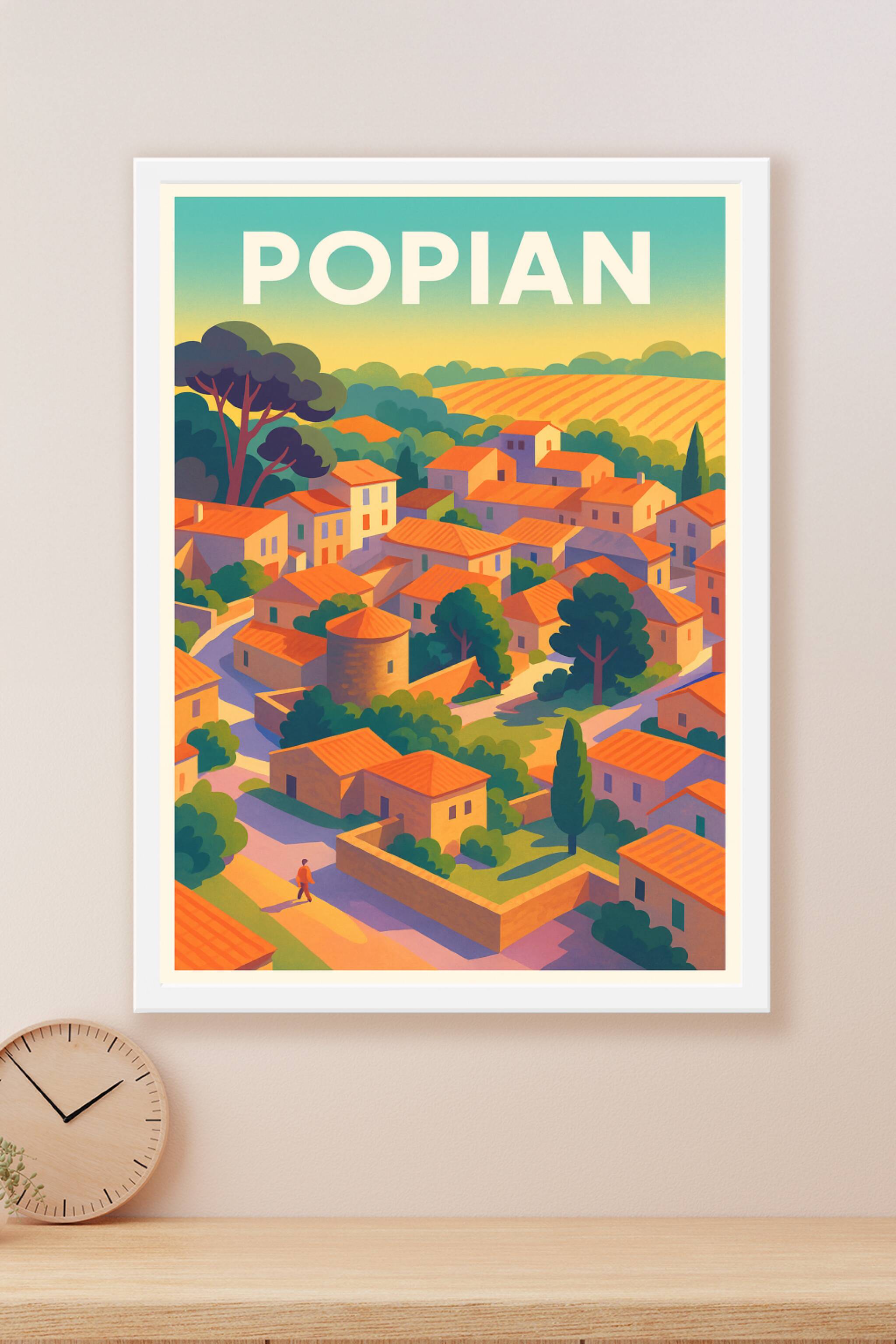 Affiche Popian — Charme et lumière d’un village provençal · poster d'art de Popian