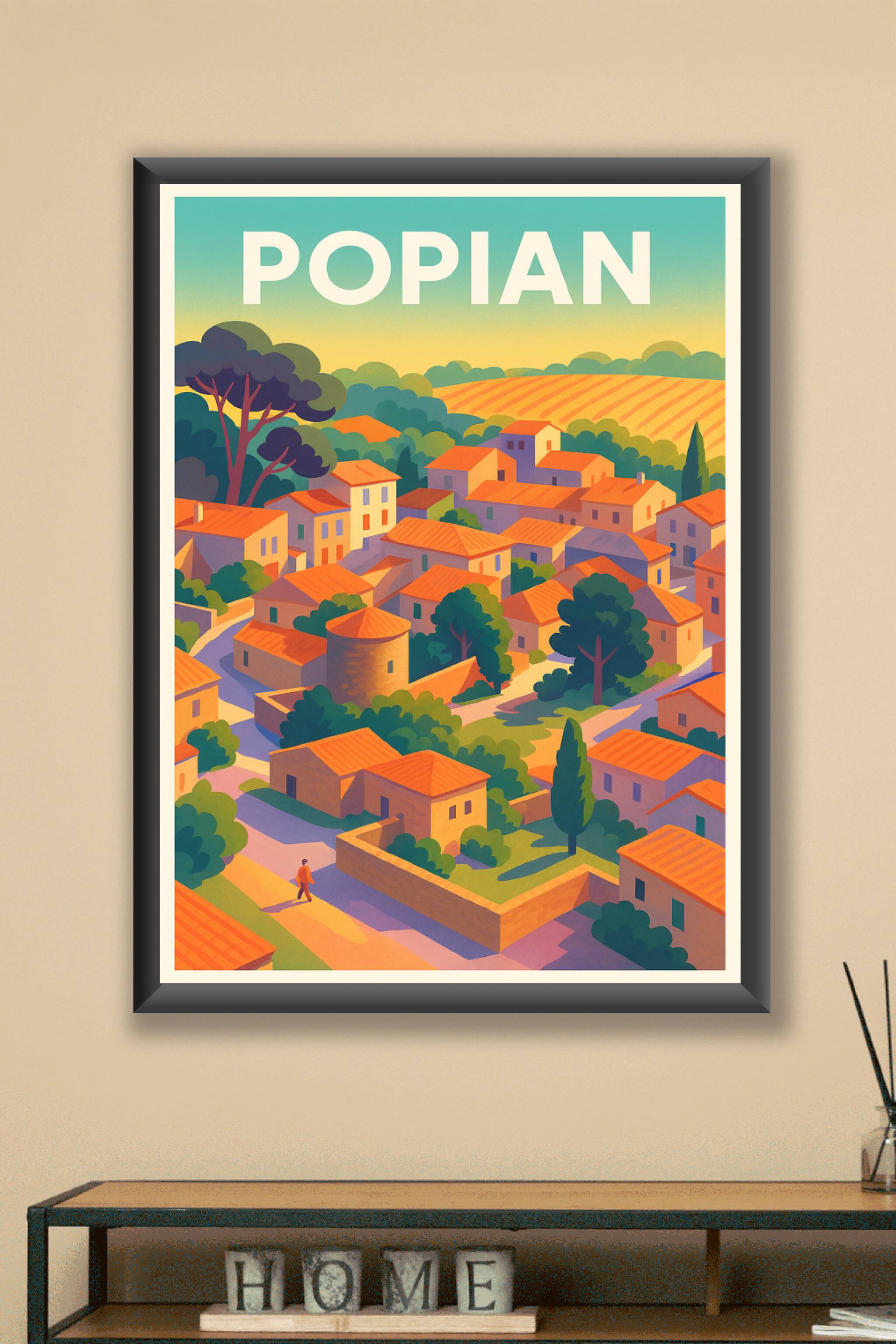 Affiche Popian — Charme et lumière d’un village provençal · poster d'art de Popian