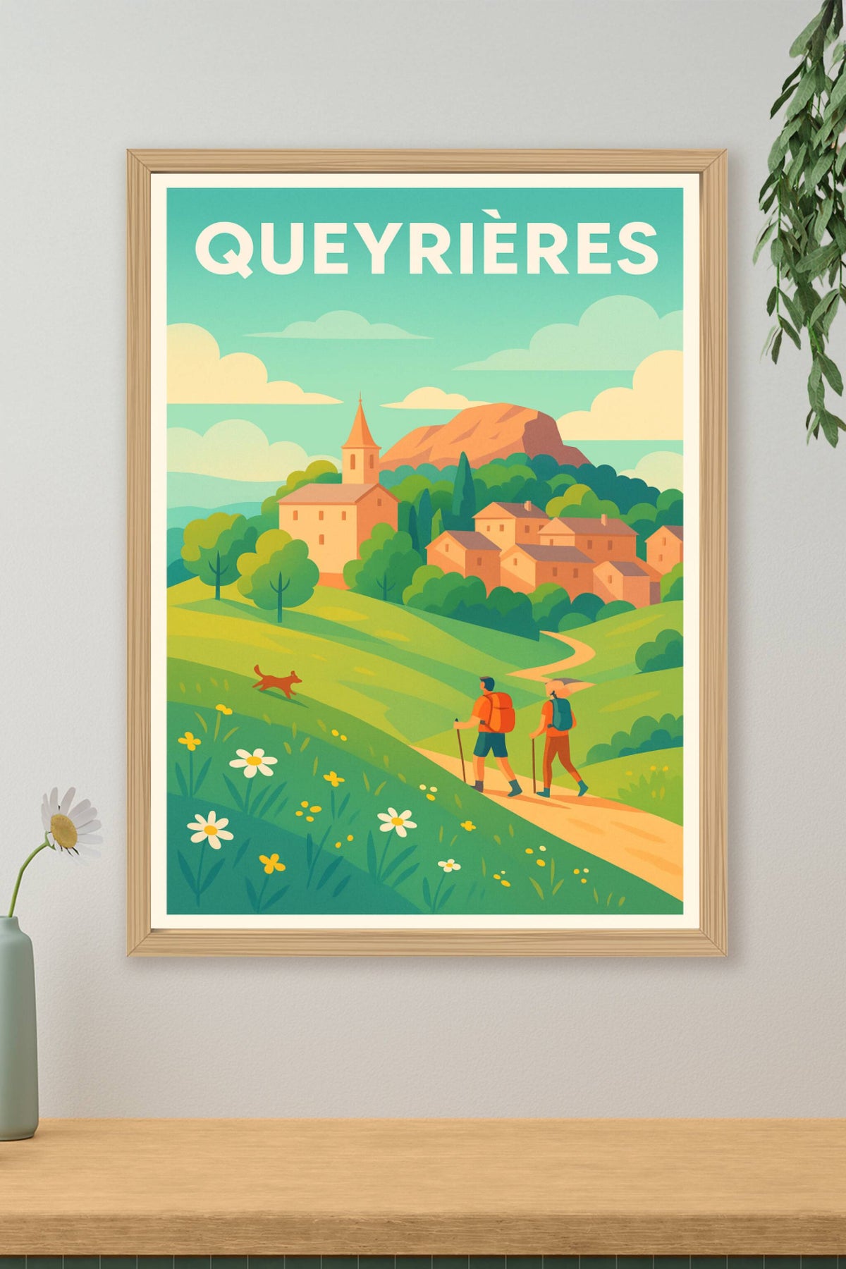 Affiche Queyrières — L'escapade nature en Auvergne · poster d'art de Queyrières