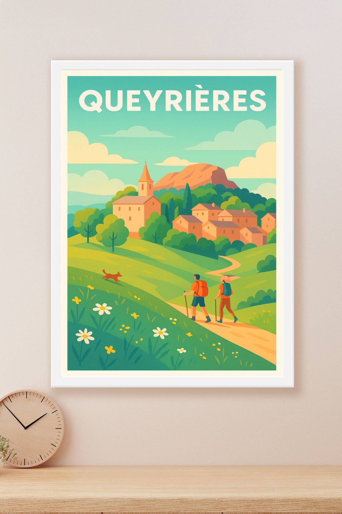 Affiche Queyrières — L'escapade nature en Auvergne · poster d'art de Queyrières
