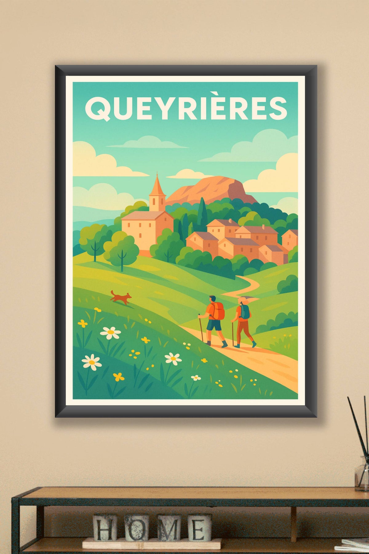 Affiche Queyrières — L'escapade nature en Auvergne · poster d'art de Queyrières