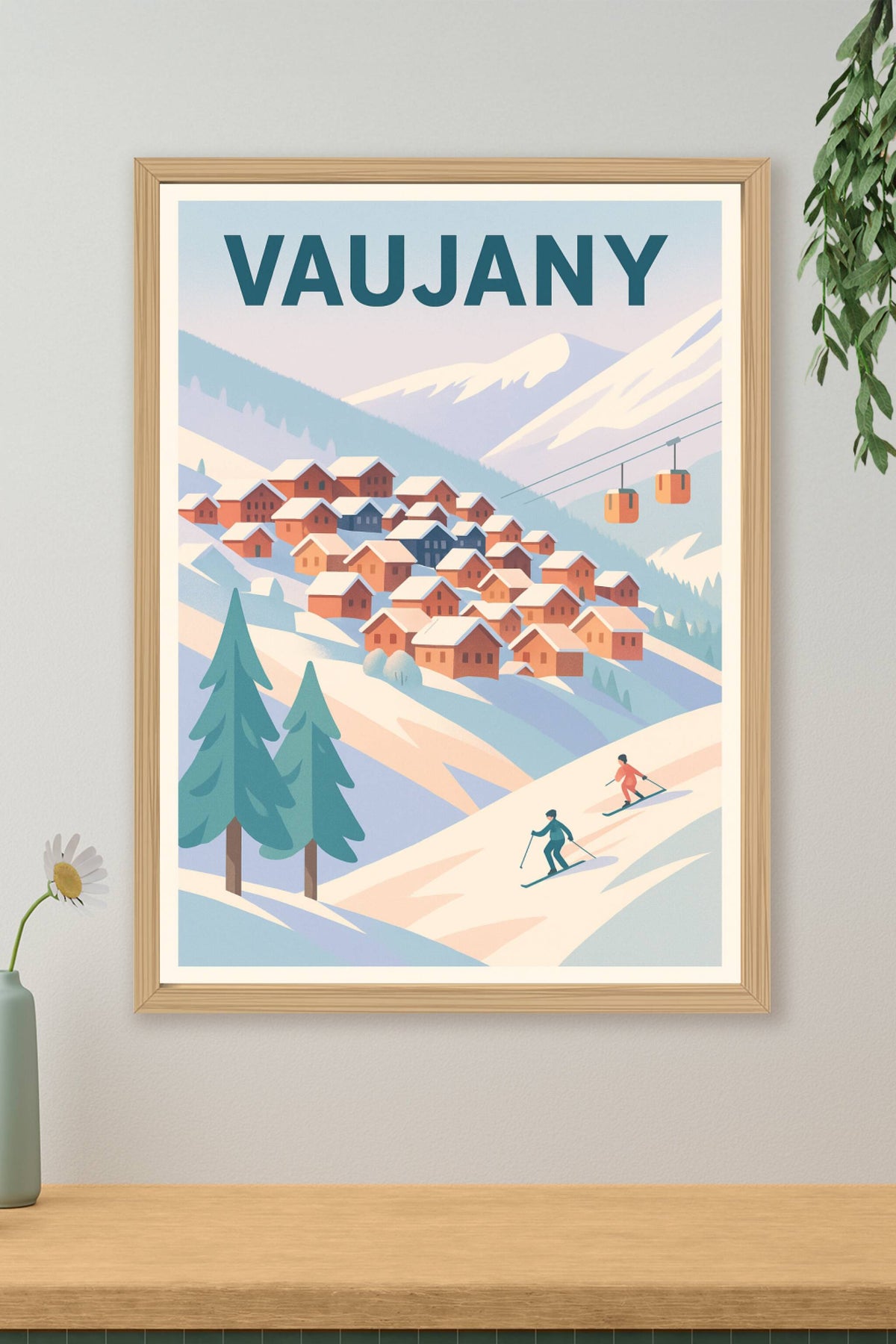 Affiche Vaujany — Charme des Alpes enneigées · poster d'art de Vaujany