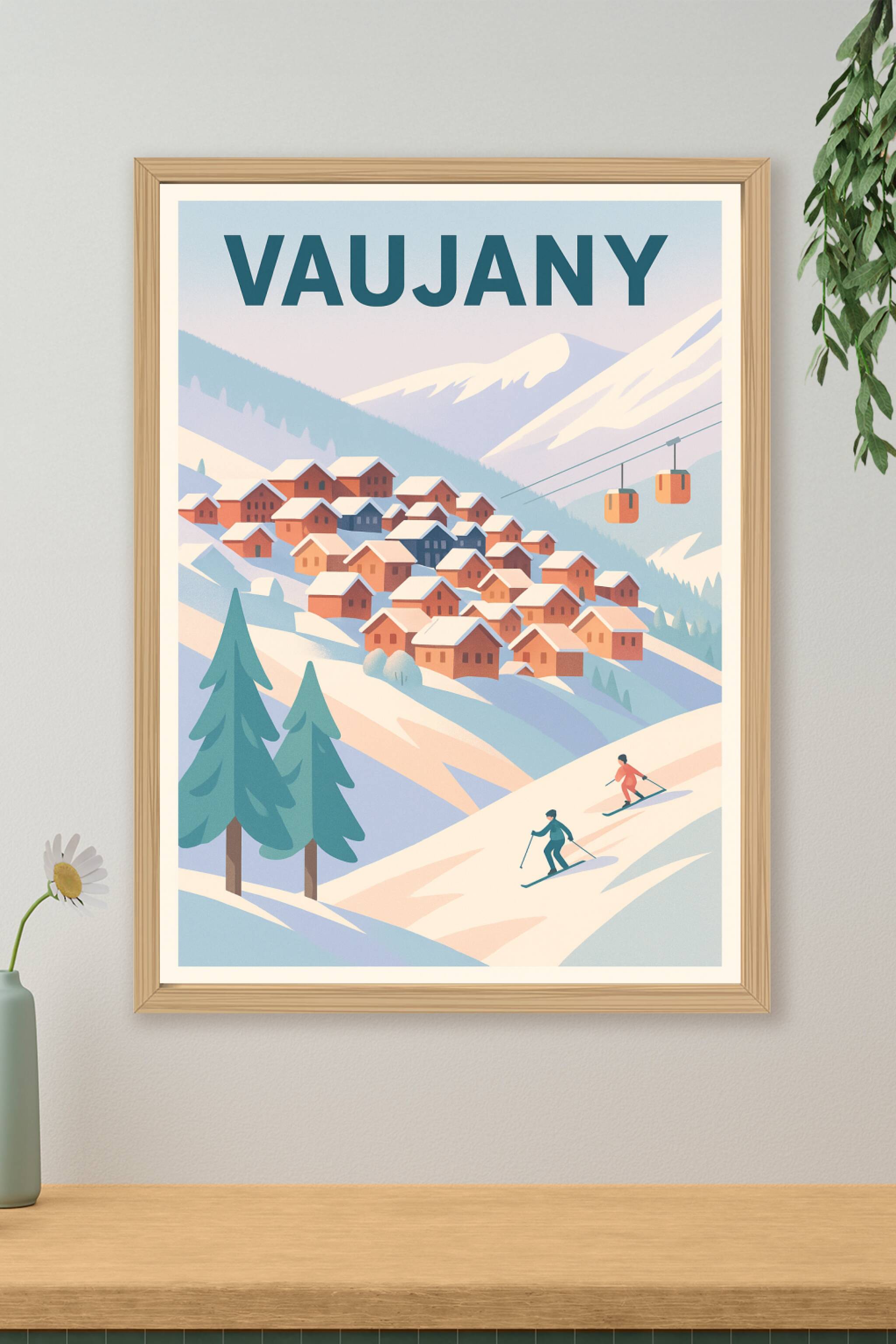 Affiche de Vaujany - Charme des Alpes enneigées
