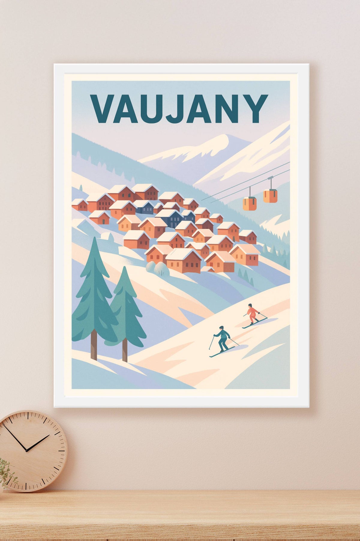 Affiche Vaujany — Charme des Alpes enneigées · poster d'art de Vaujany