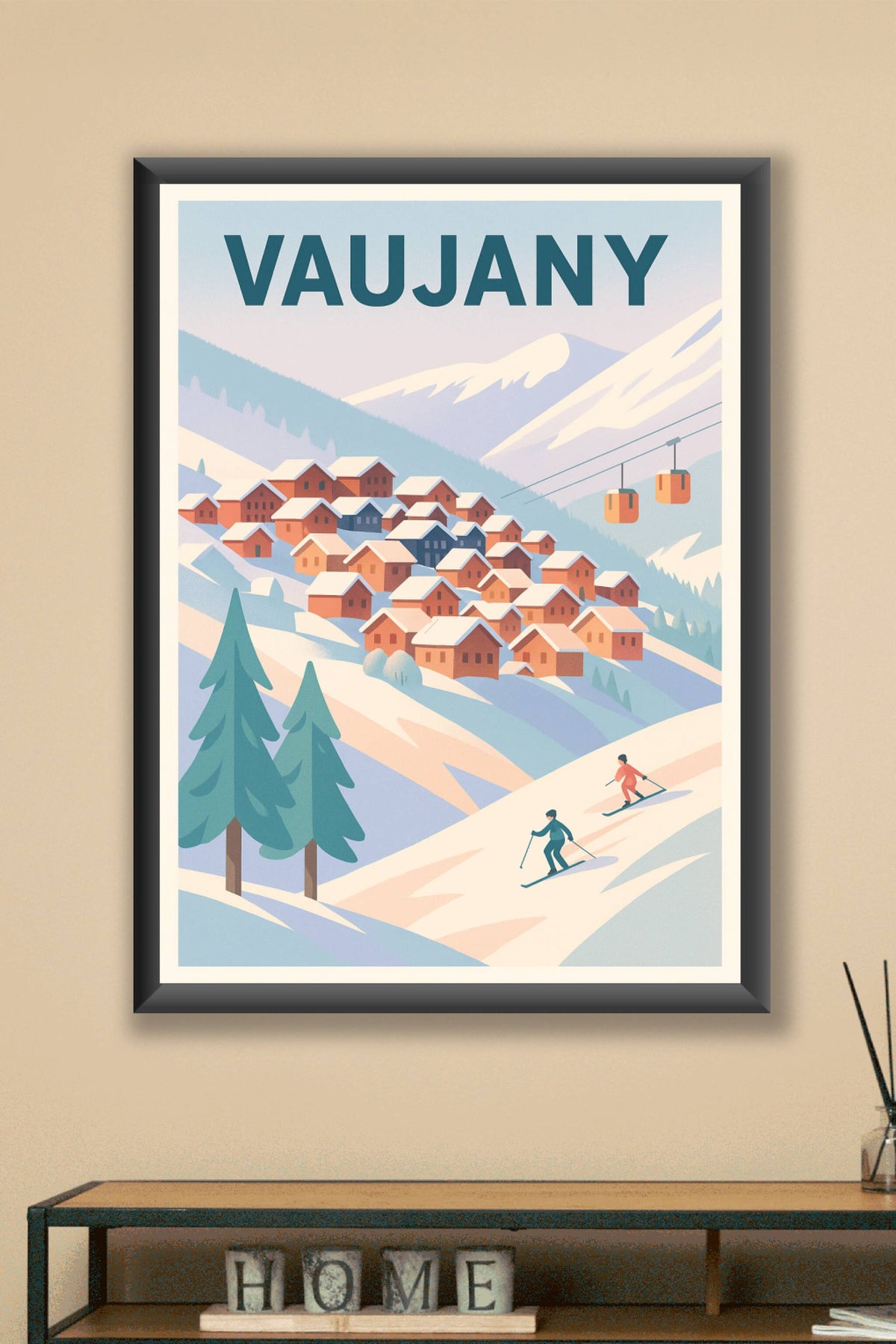 Affiche Vaujany — Charme des Alpes enneigées · poster d'art de Vaujany