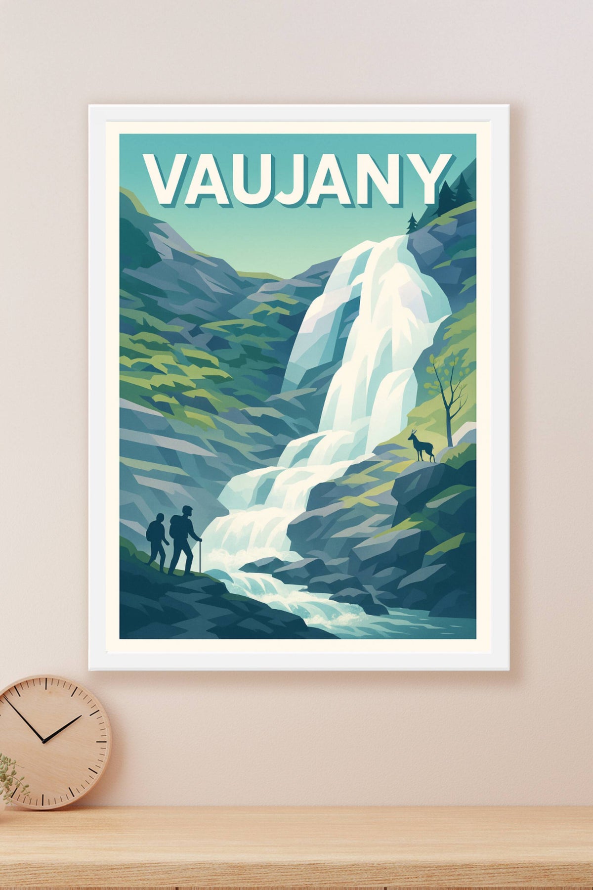 Affiche Vaujany — Escapade Nature et Cascade Majestueuse · poster d'art de Vaujany