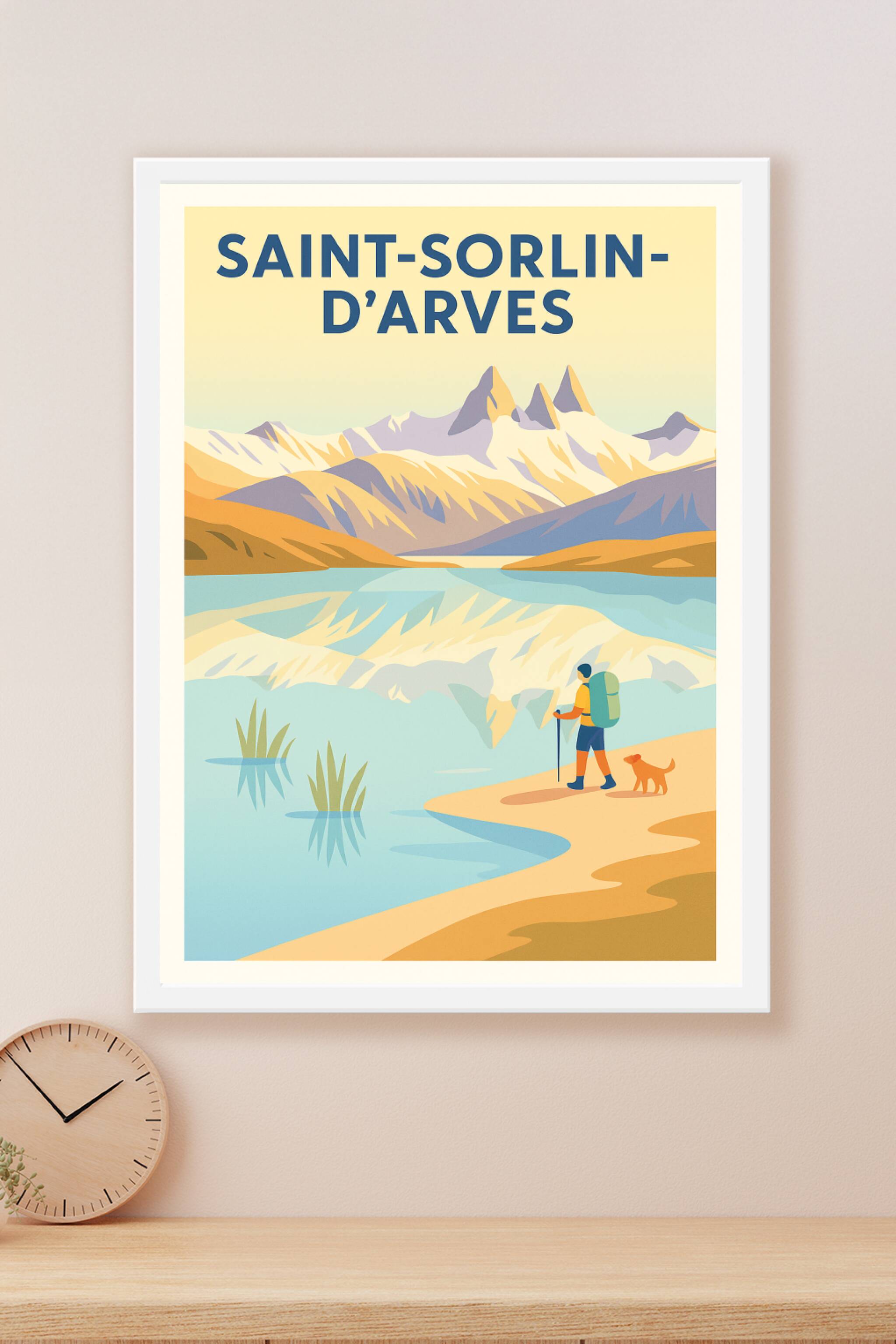Affiche Saint-Sorlin-d'Arves — Évasion Montagnarde Authentique · poster d'art de Saint-Sorlin-d'Arves