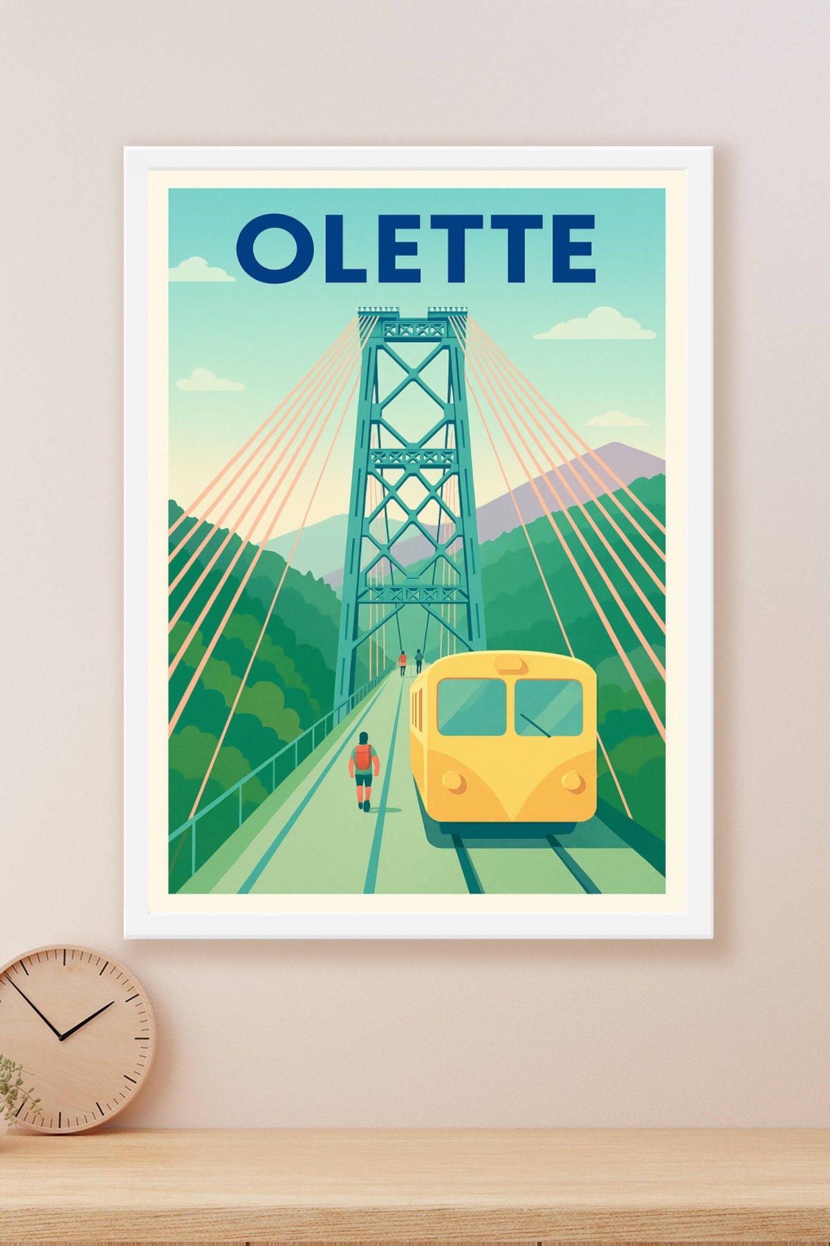 Affiche Olette — Escapade sur le Pont Jaune · poster d'art de Olette