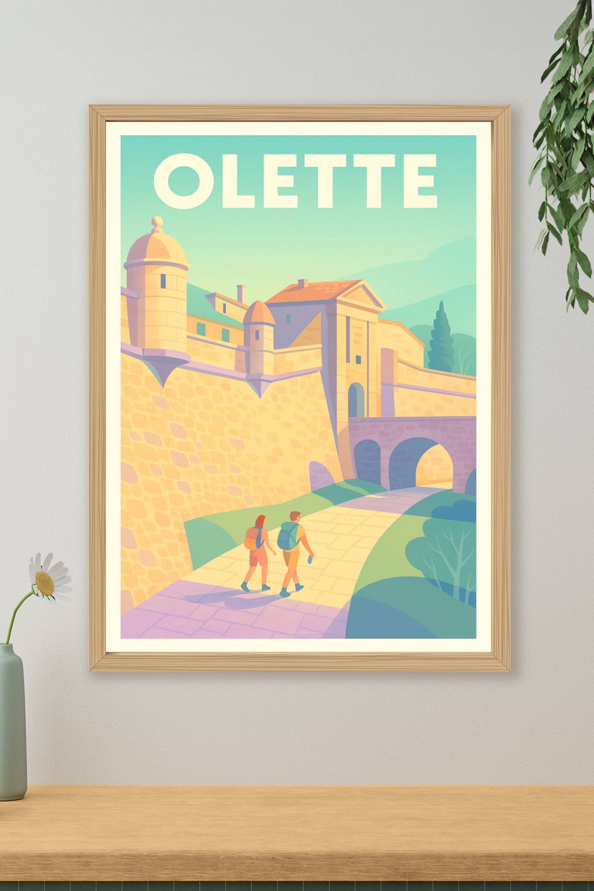 Affiche Olette — Promenade au cœur de la cité fortifiée · poster d'art de Olette