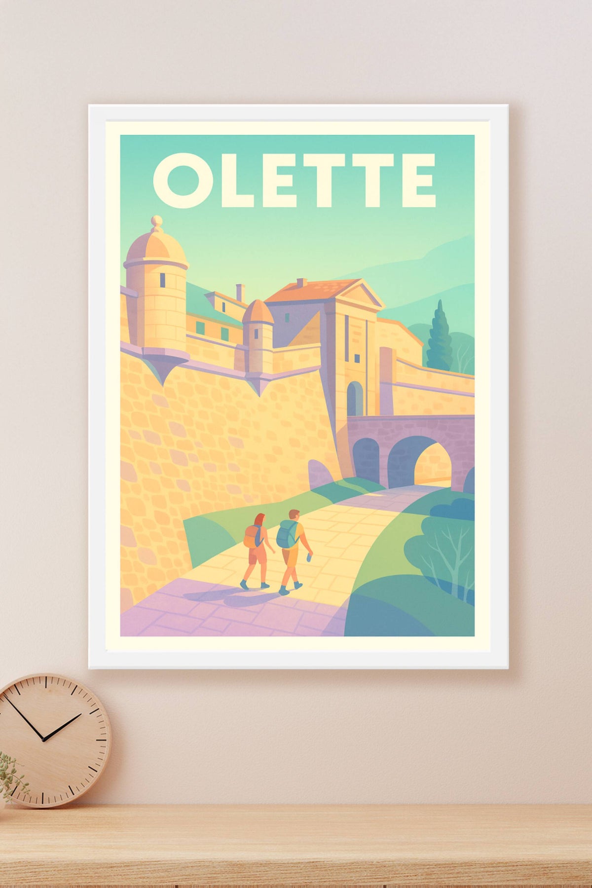 Affiche Olette — Promenade au cœur de la cité fortifiée · poster d'art de Olette