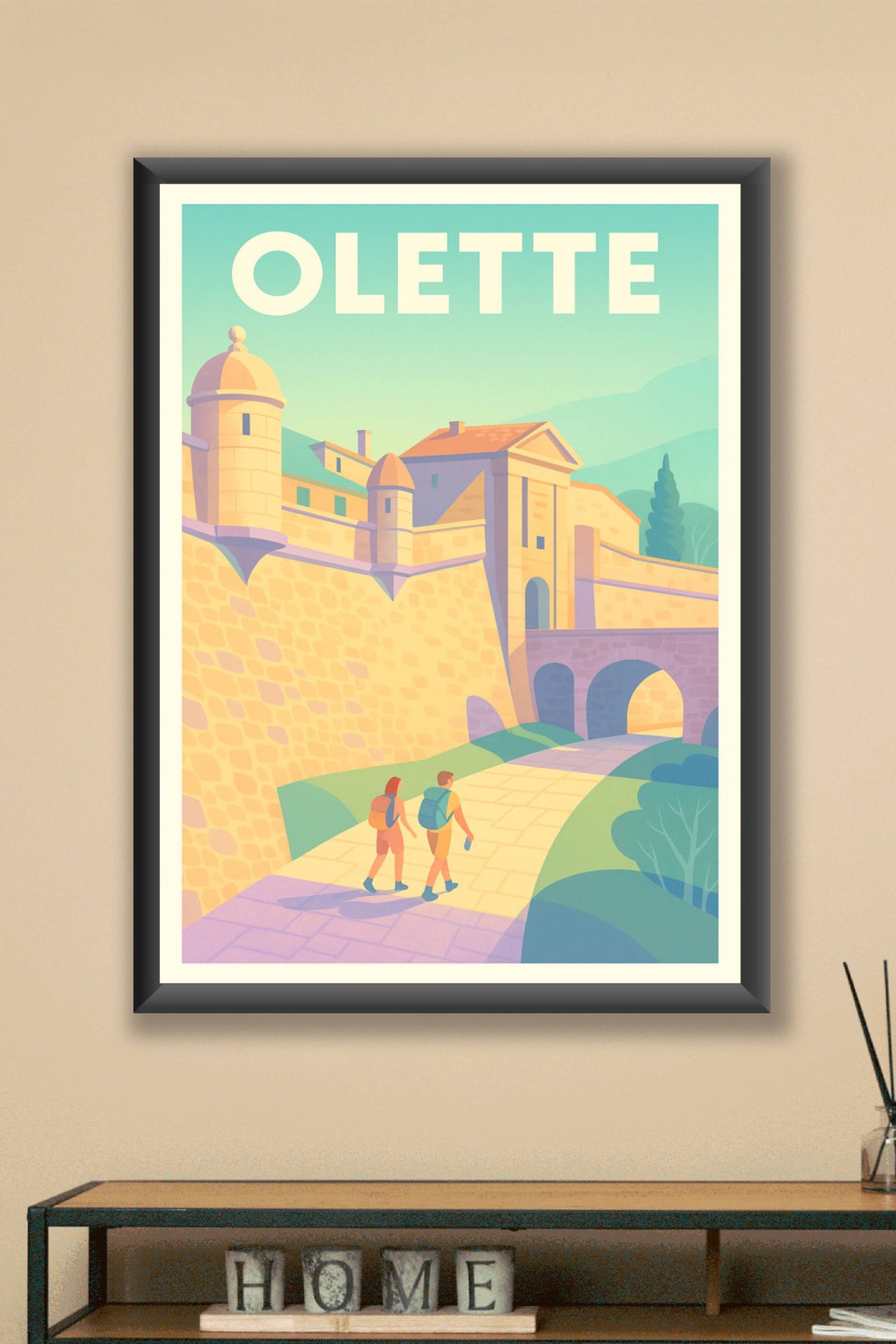 Affiche Olette — Promenade au cœur de la cité fortifiée · poster d'art de Olette