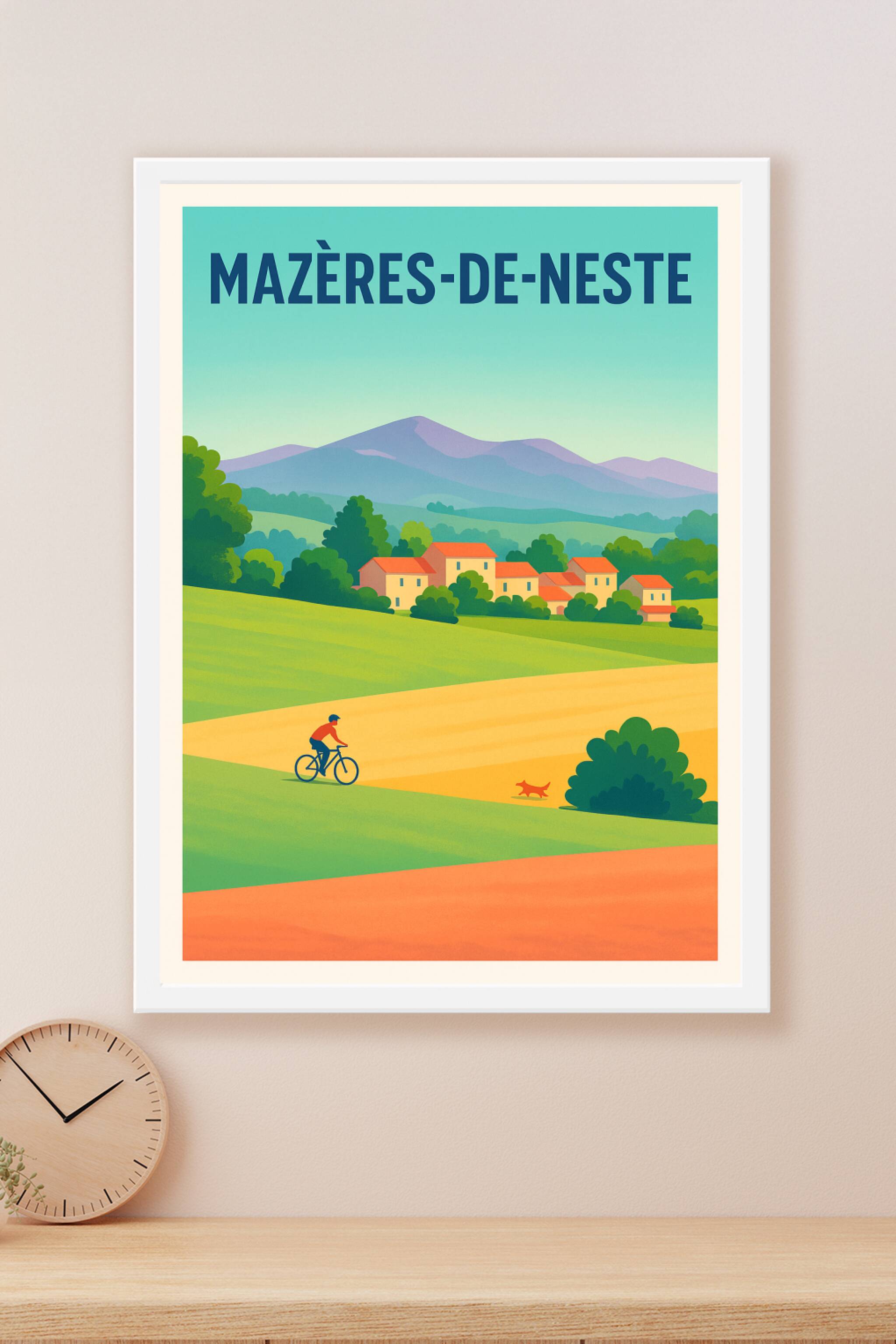 Affiche Mazères-de-Neste — Douceur et sérénité campagnarde · poster d'art de Mazères-de-Neste