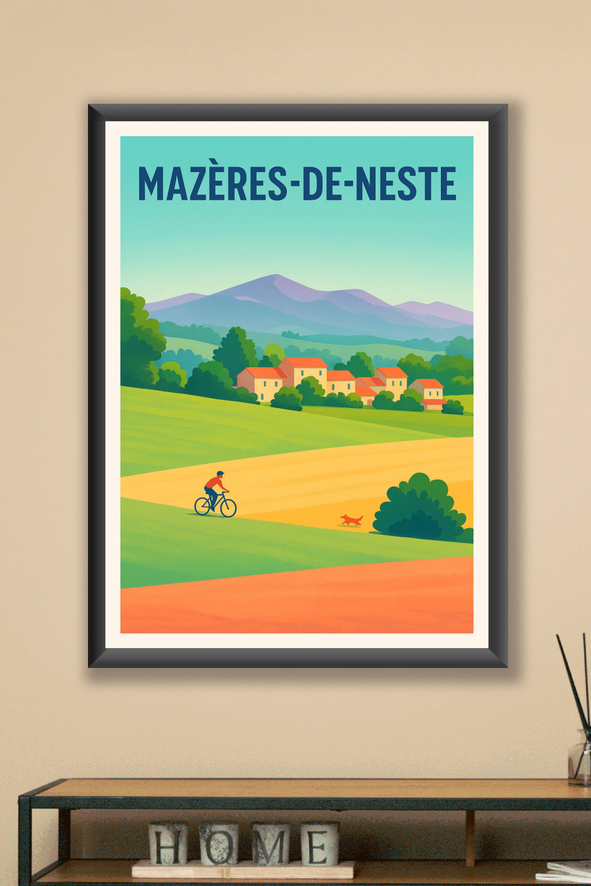 Affiche Mazères-de-Neste — Douceur et sérénité campagnarde · poster d'art de Mazères-de-Neste