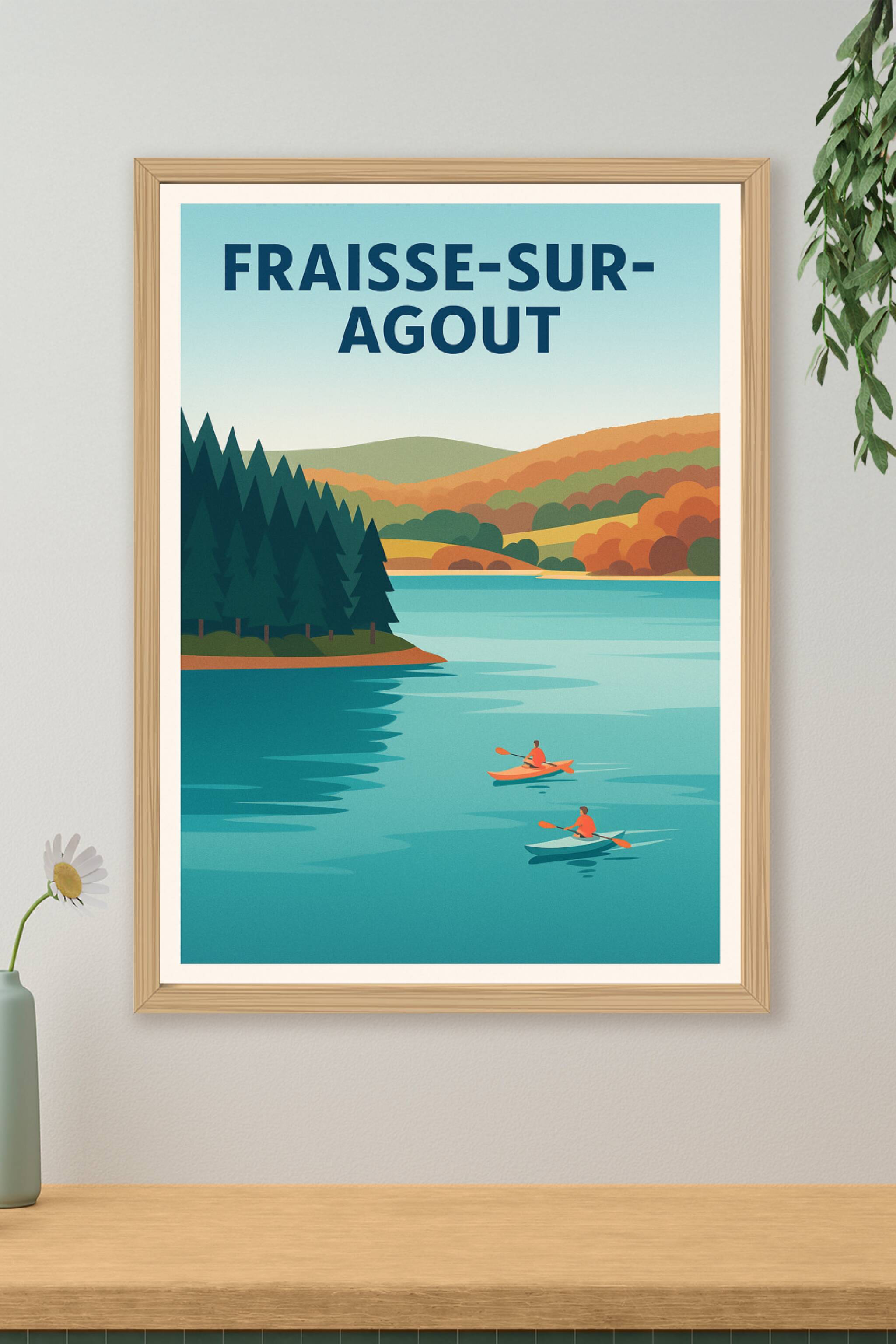 Affiche Fraisse-sur-Agout — Évasion nature au fil de l'eau · poster d'art de Fraisse-sur-Agout