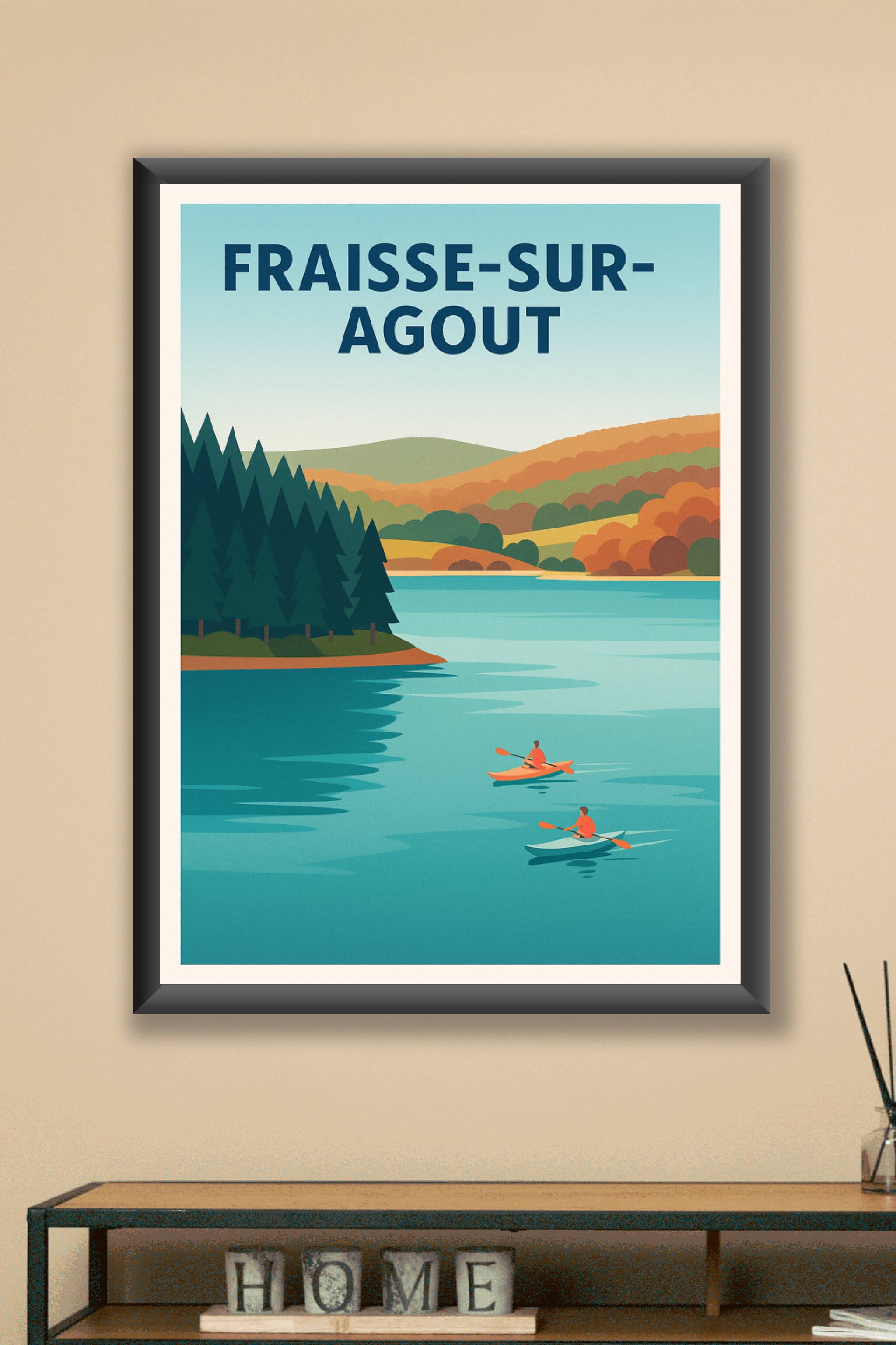 Affiche Fraisse-sur-Agout — Évasion nature au fil de l'eau · poster d'art de Fraisse-sur-Agout