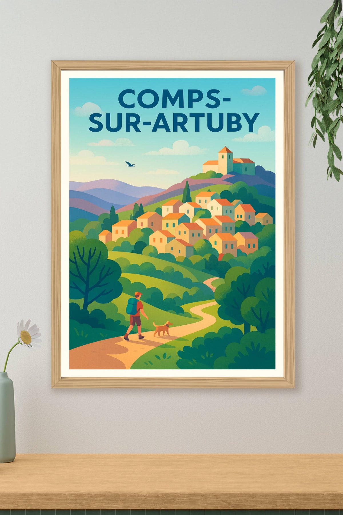 Affiche Comps-sur-Artuby — Escapade nature et village perché · poster d'art de Comps-sur-Artuby