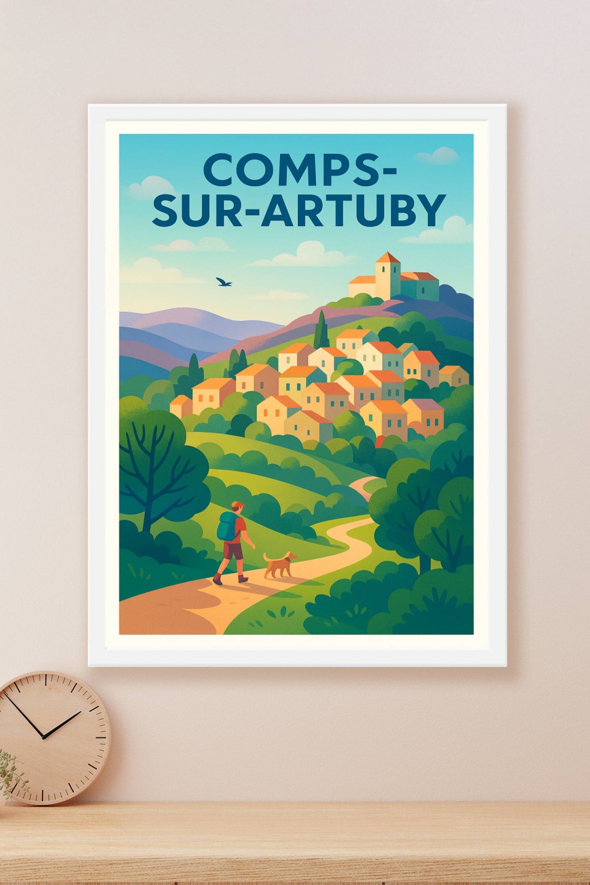 Affiche Comps-sur-Artuby — Escapade nature et village perché · poster d'art de Comps-sur-Artuby