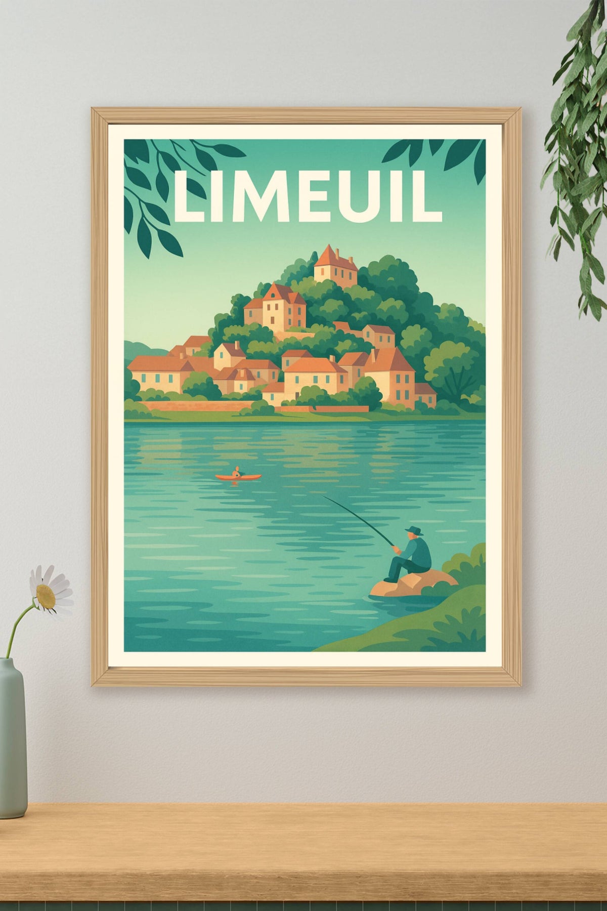 Affiche Limeuil — Charme paisible au bord de l'eau · poster d'art de Limeuil