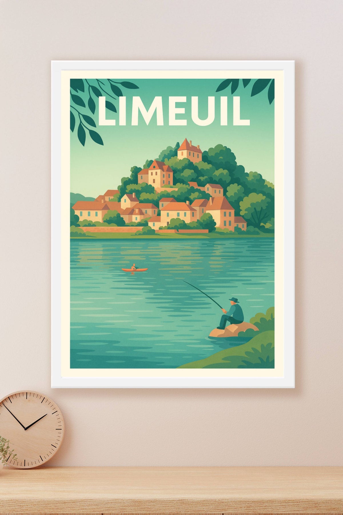 Affiche Limeuil — Charme paisible au bord de l'eau · poster d'art de Limeuil