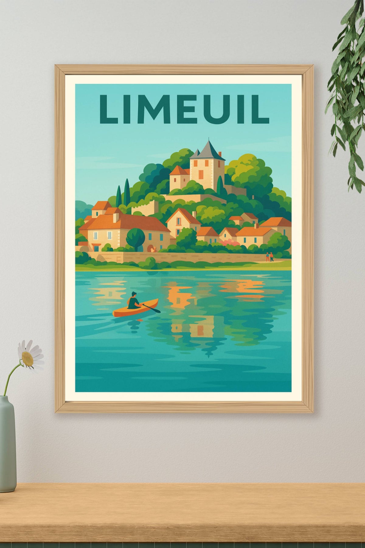 Affiche Limeuil — Charme et Sérénité au Bord de l'Eau · poster d'art de Limeuil