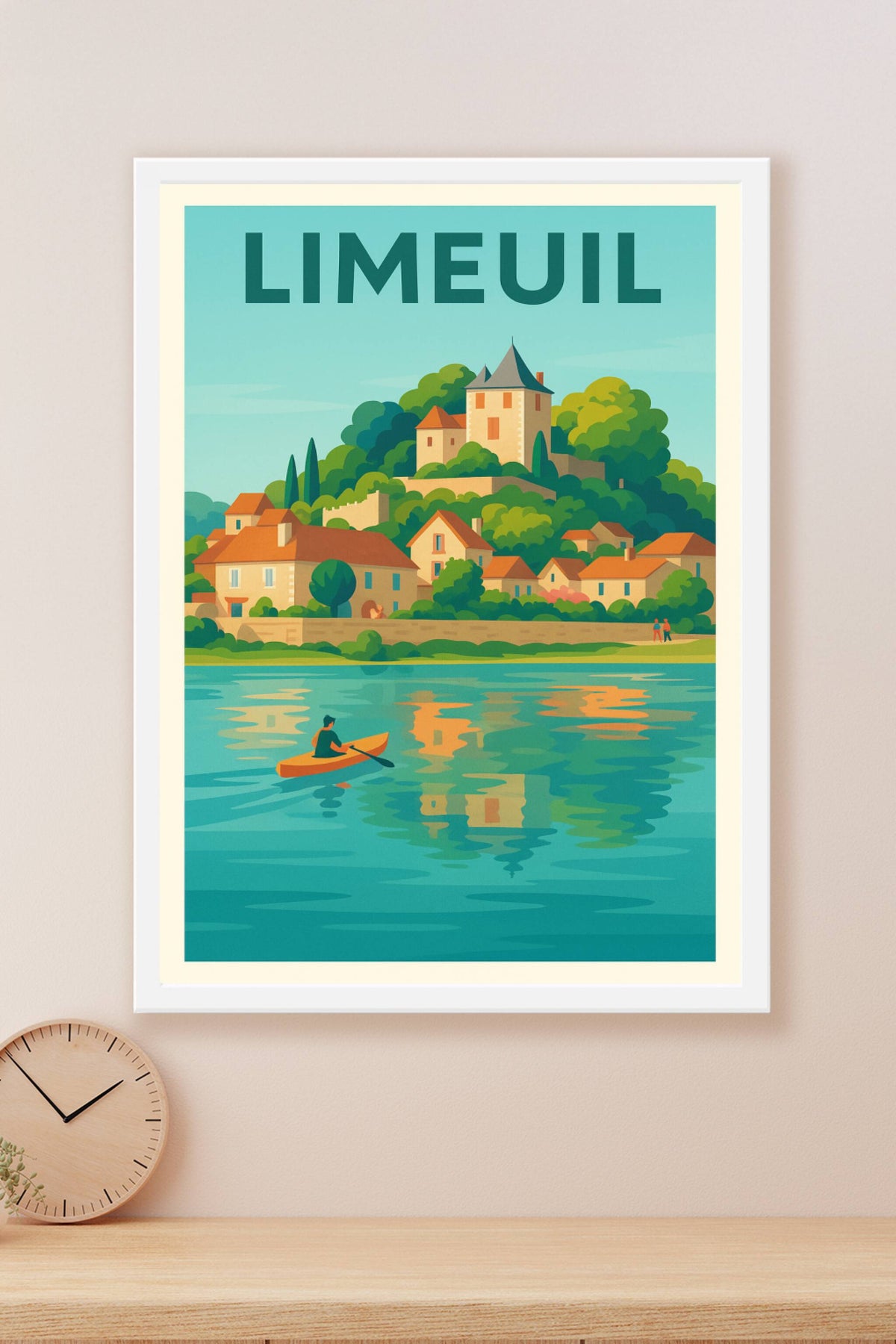 Affiche Limeuil — Charme et Sérénité au Bord de l'Eau · poster d'art de Limeuil