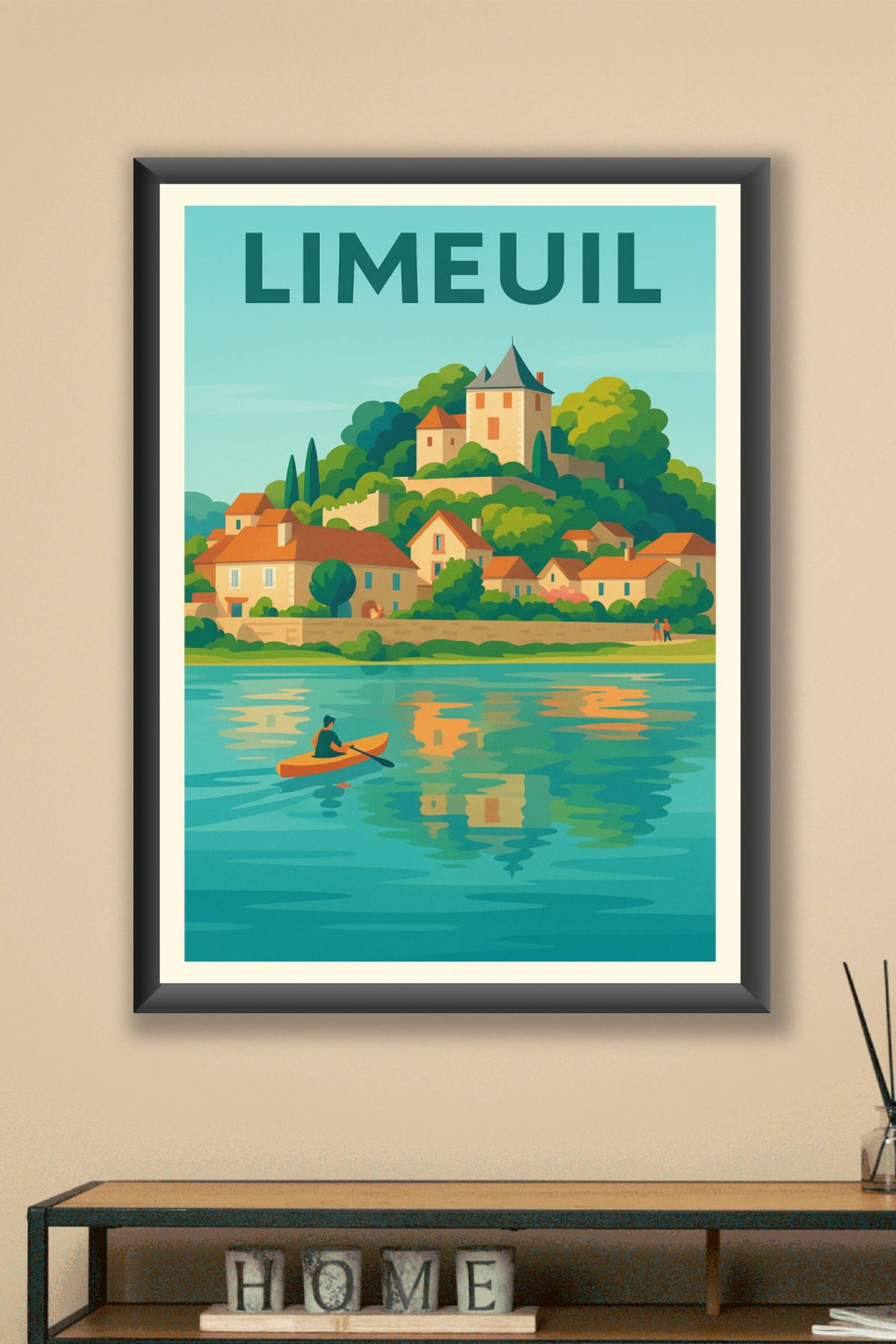 Affiche Limeuil — Charme et Sérénité au Bord de l'Eau · poster d'art de Limeuil