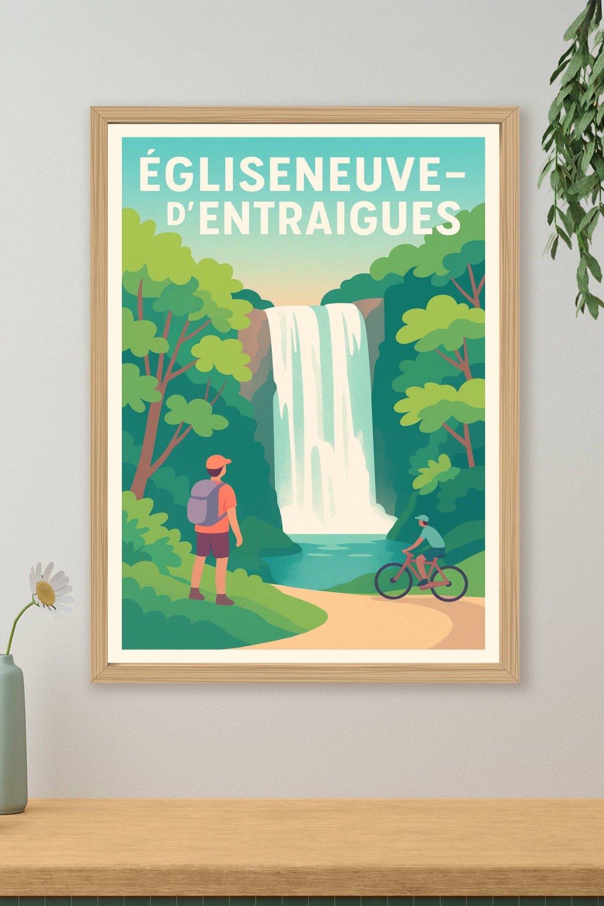 Affiche Égliseneuve-d'Entraigues — Invitation à l'aventure naturelle · poster d'art de Égliseneuve-d'Entraigues
