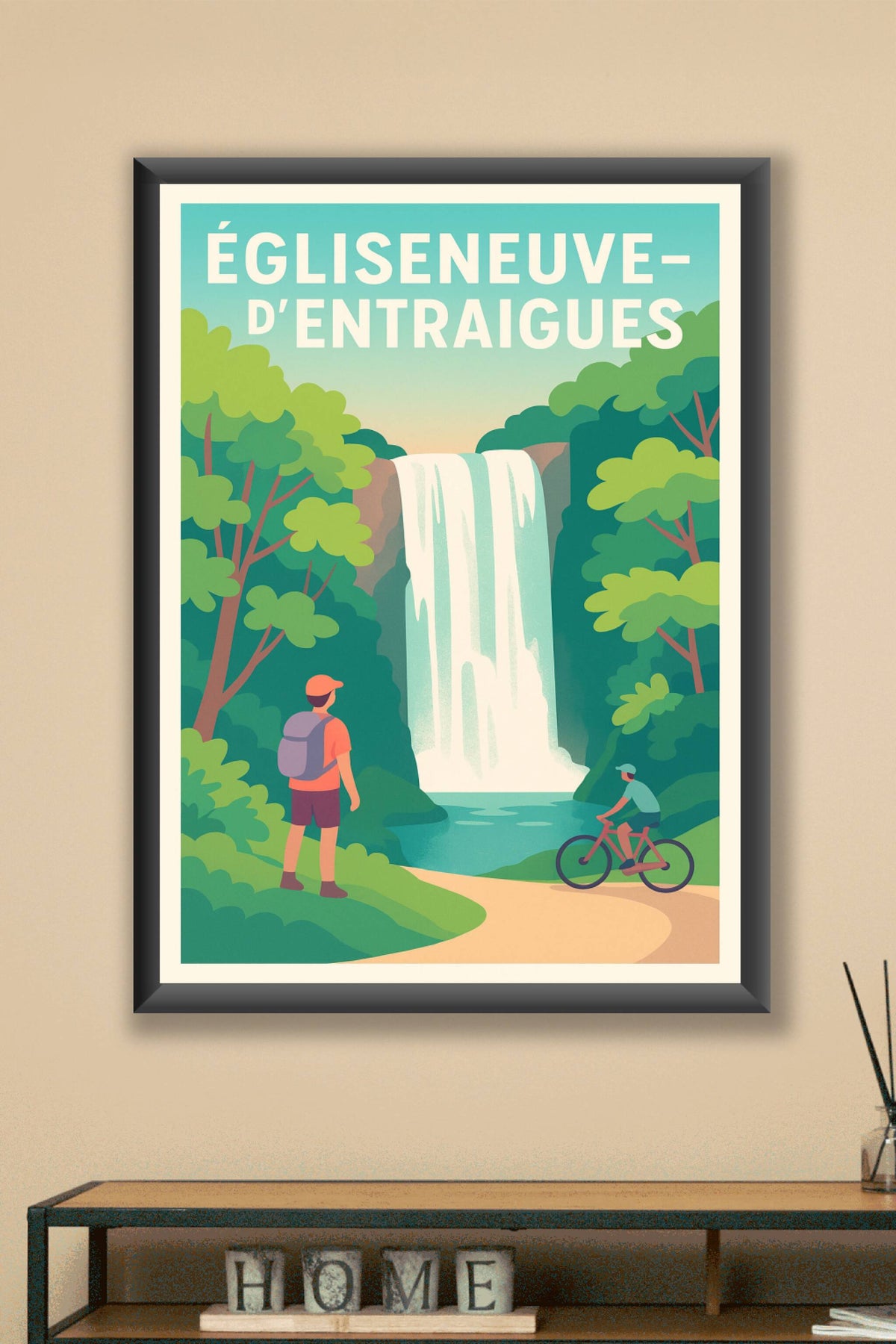 Affiche Égliseneuve-d'Entraigues — Invitation à l'aventure naturelle · poster d'art de Égliseneuve-d'Entraigues