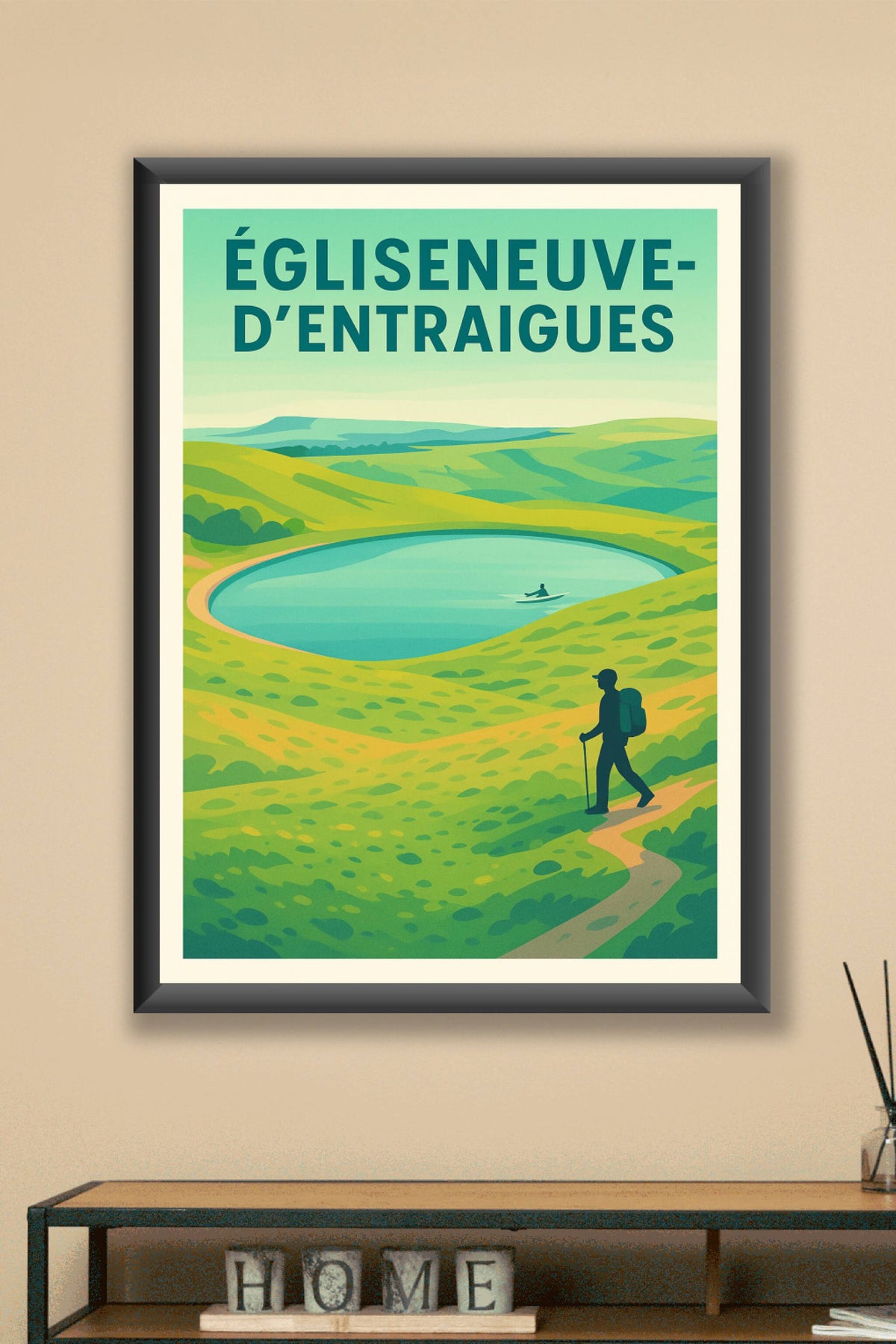 Affiche Égliseneuve-d'Entraigues — Exploration et nature à couper le souffle · poster d'art de Égliseneuve-d'Entraigues