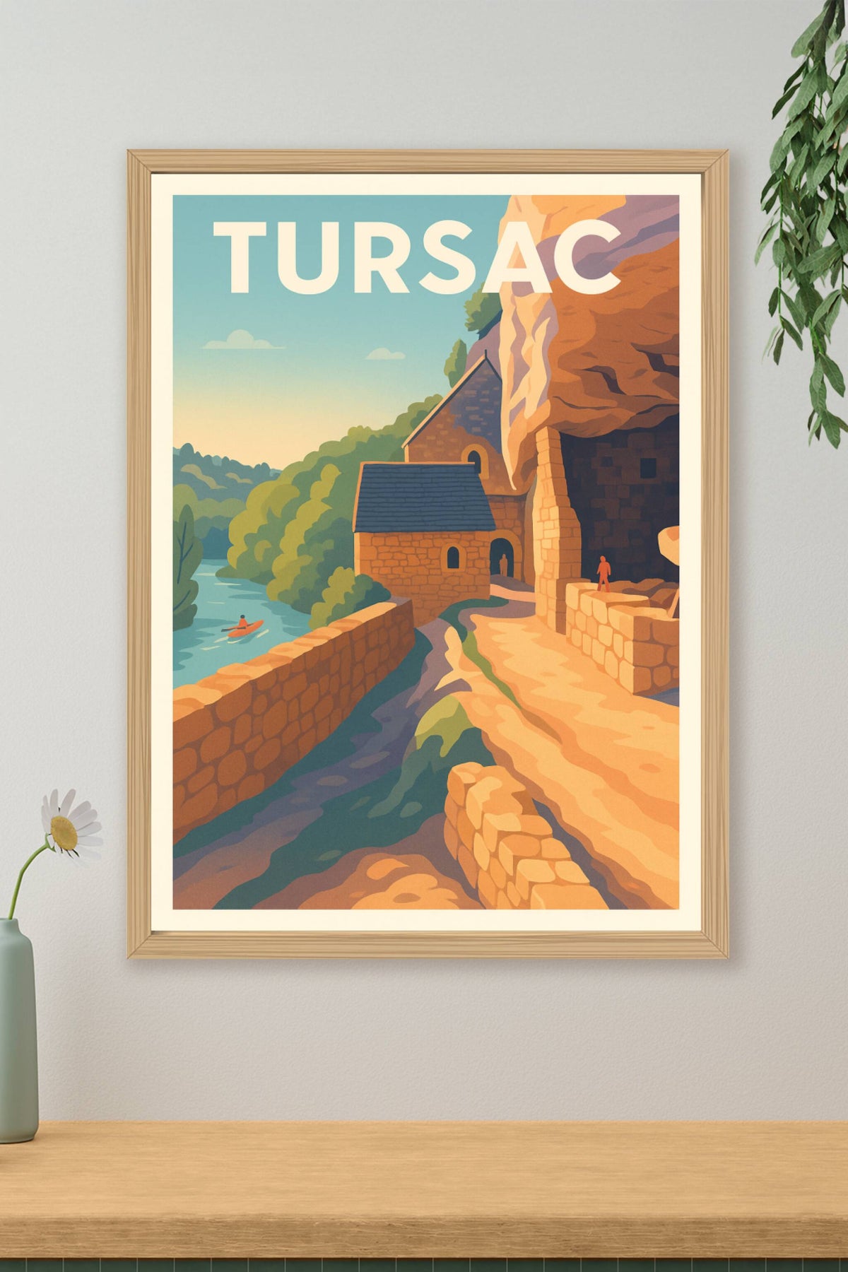 Affiche Tursac — Charme et histoire au bord de la rivière · poster d'art de Tursac