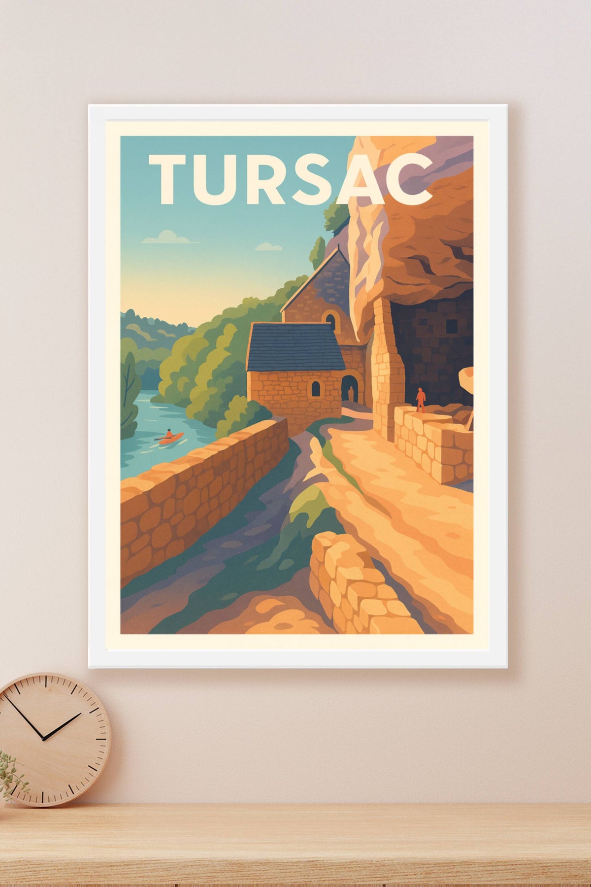Affiche Tursac — Charme et histoire au bord de la rivière · poster d'art de Tursac