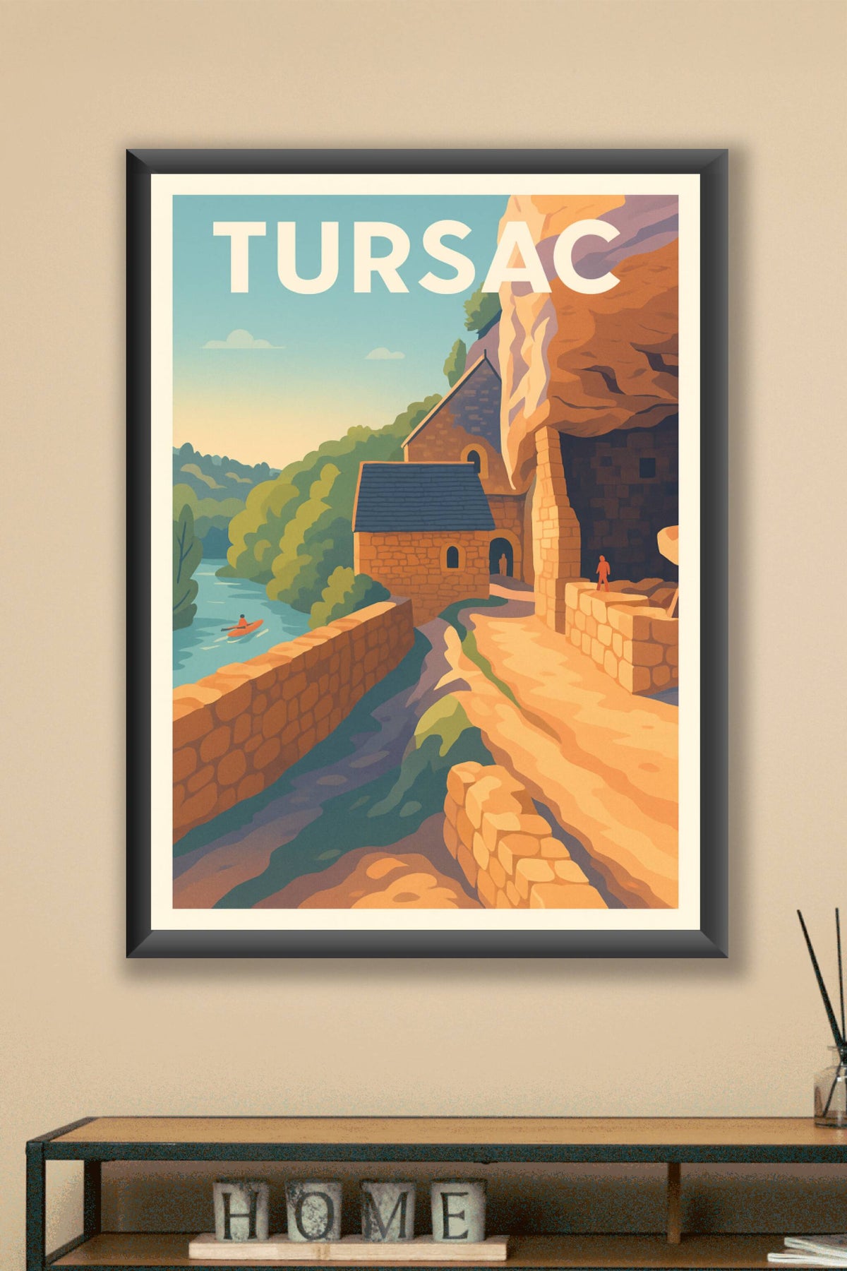 Affiche Tursac — Charme et histoire au bord de la rivière · poster d'art de Tursac