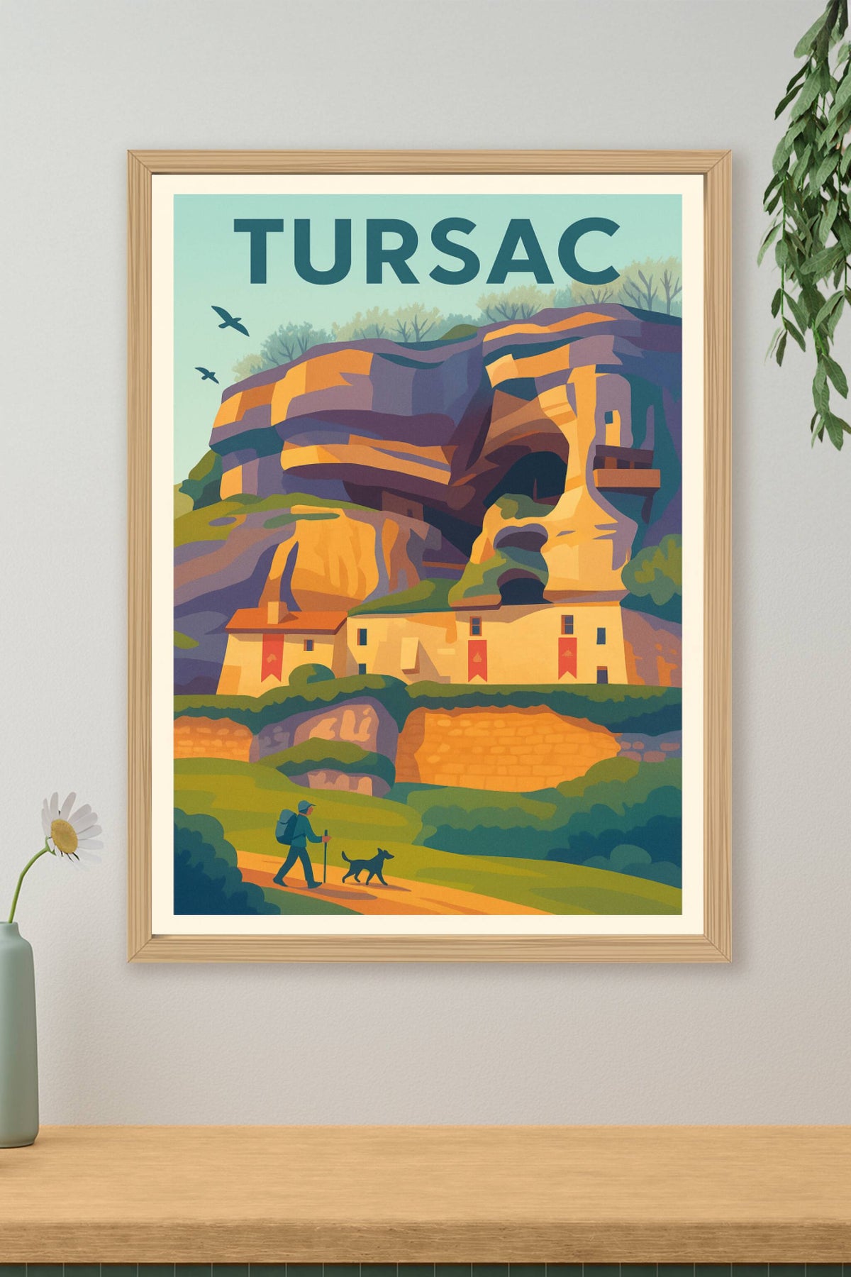 Affiche Tursac — Escapade au cœur des falaises · poster d'art de Tursac